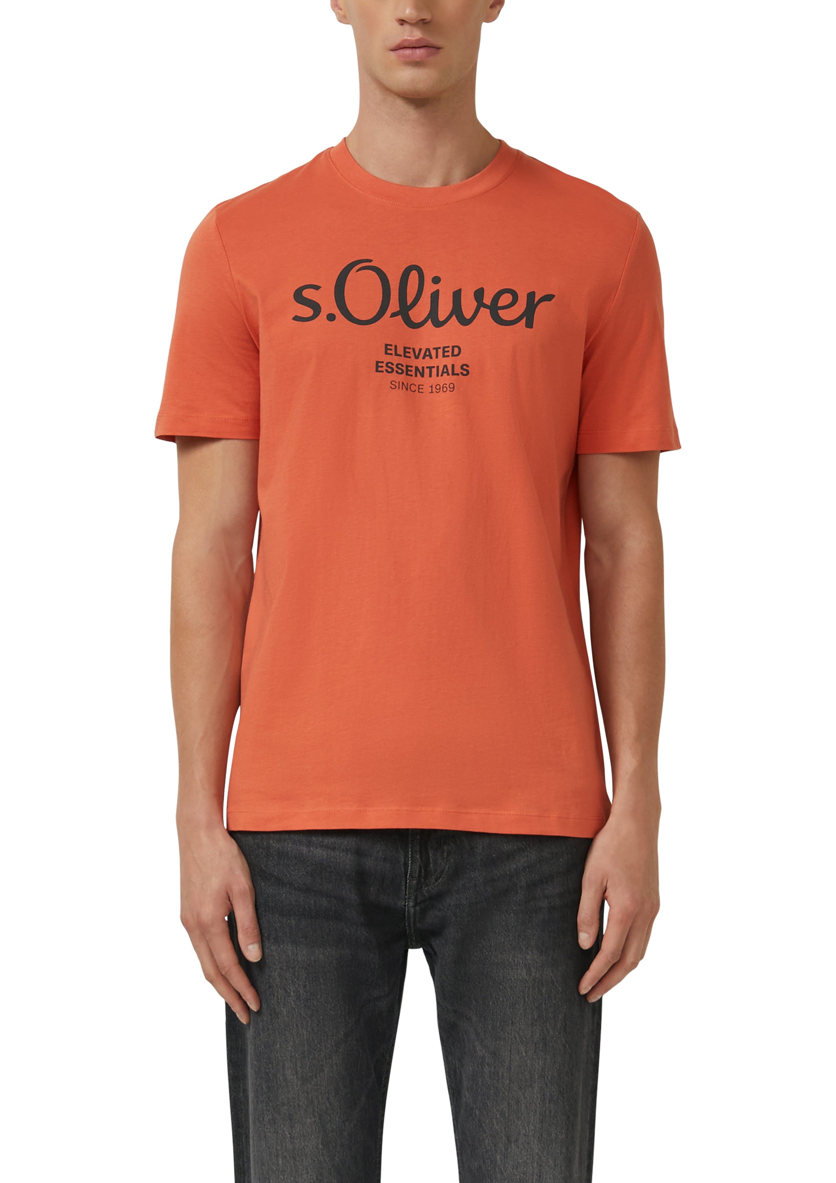 S. Oliver red Herren T-Shirts kurz Red