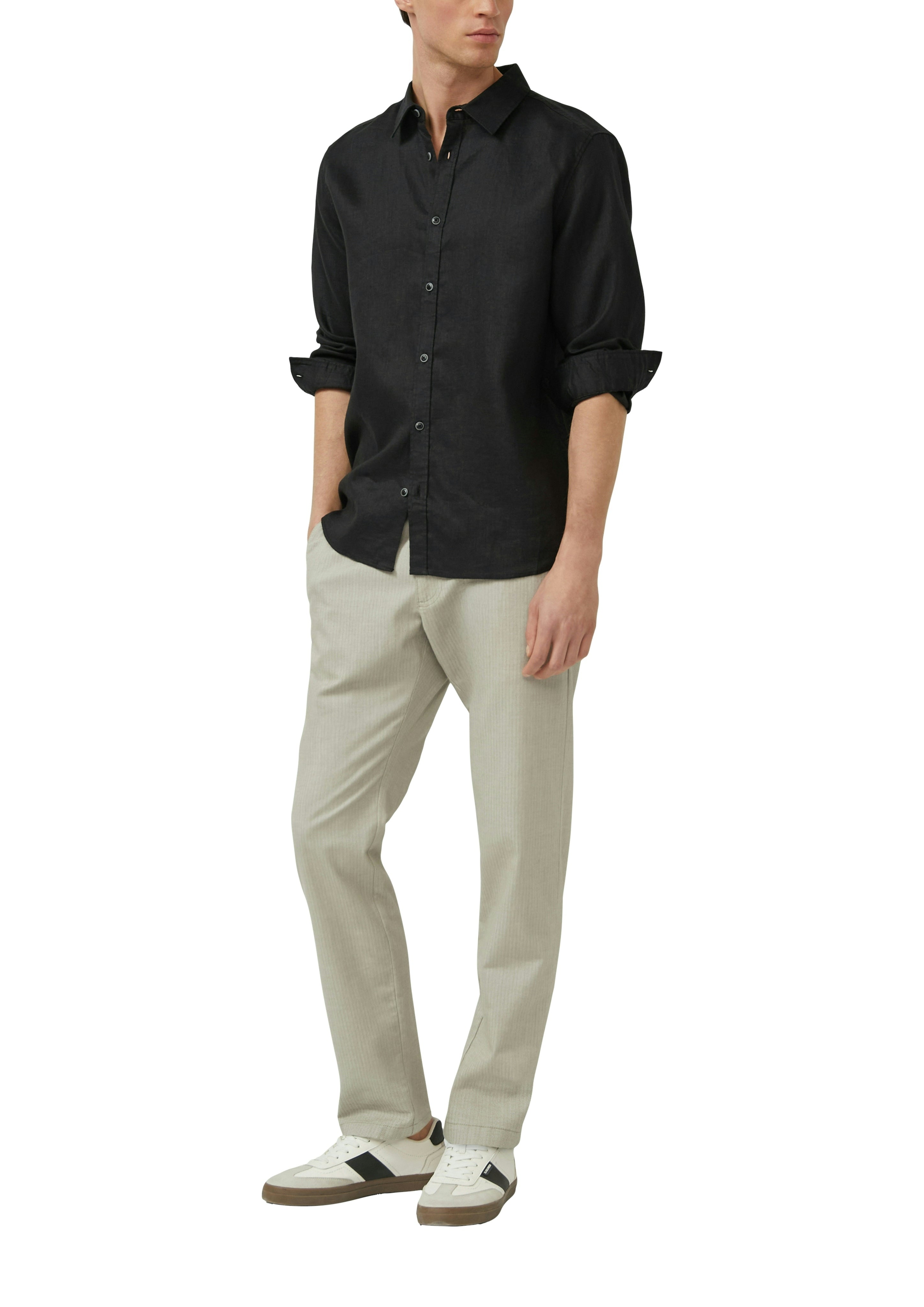 S. Oliver red Herren Hemden lang Grey/Black