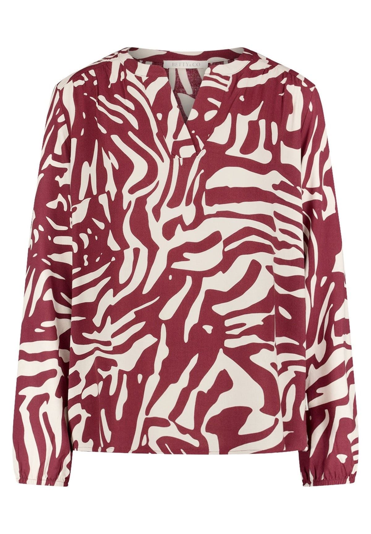 Betty & Co Damen Blusen kurz Nature/Dark Red