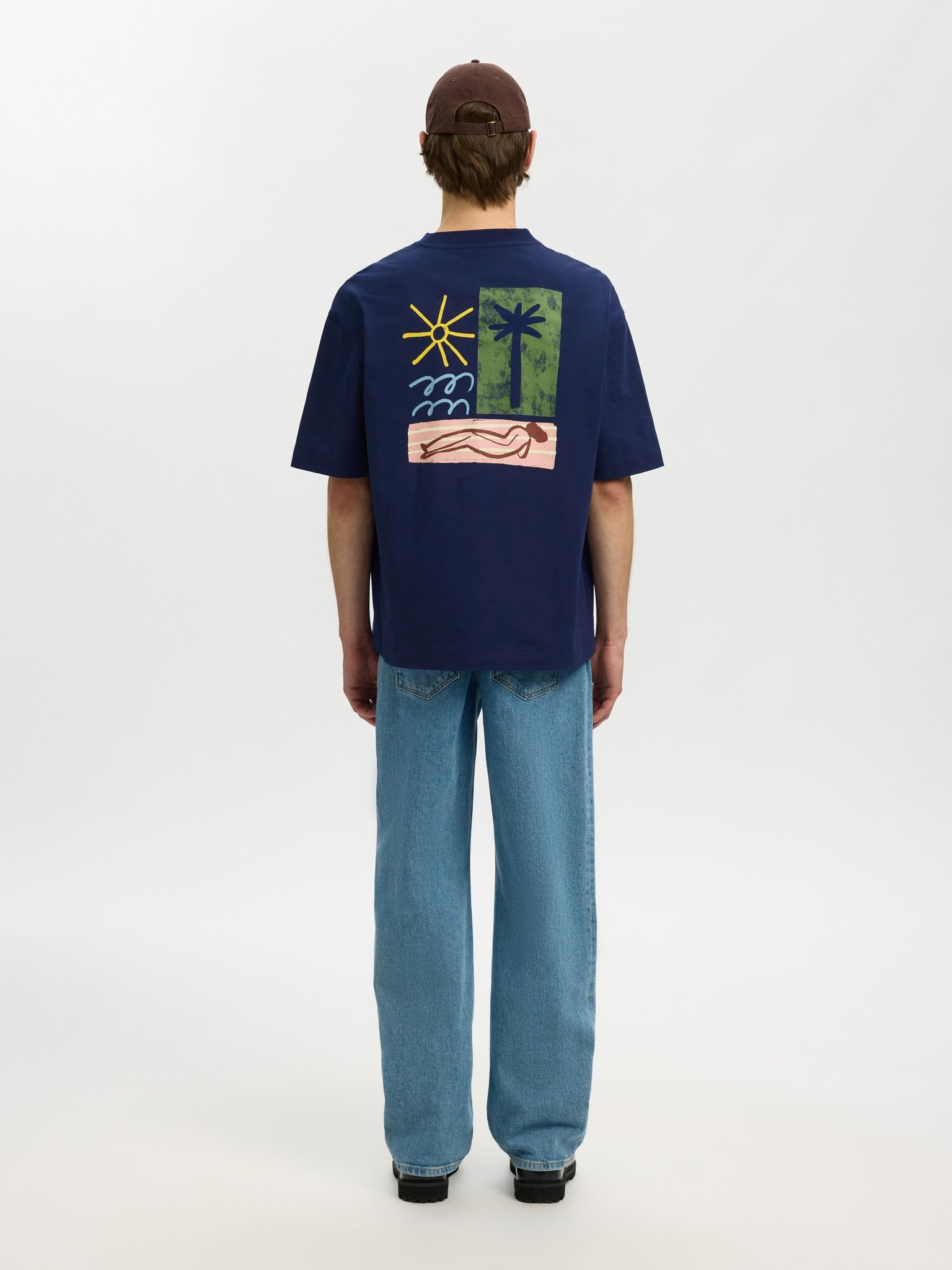 Selected homme Herren T-Shirts kurz Ocean Ca