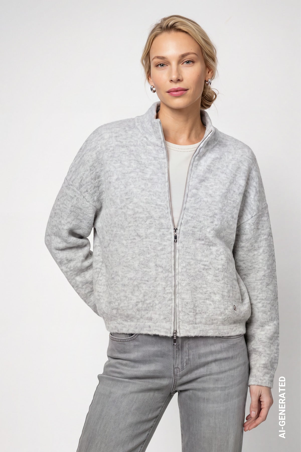 Monari Damen Strickjacken Light Grey