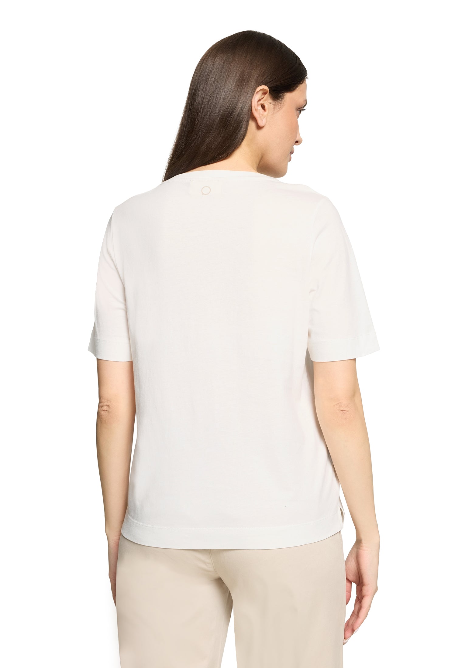 Cartoon Damen T-Shirts Patch Cream/Bei