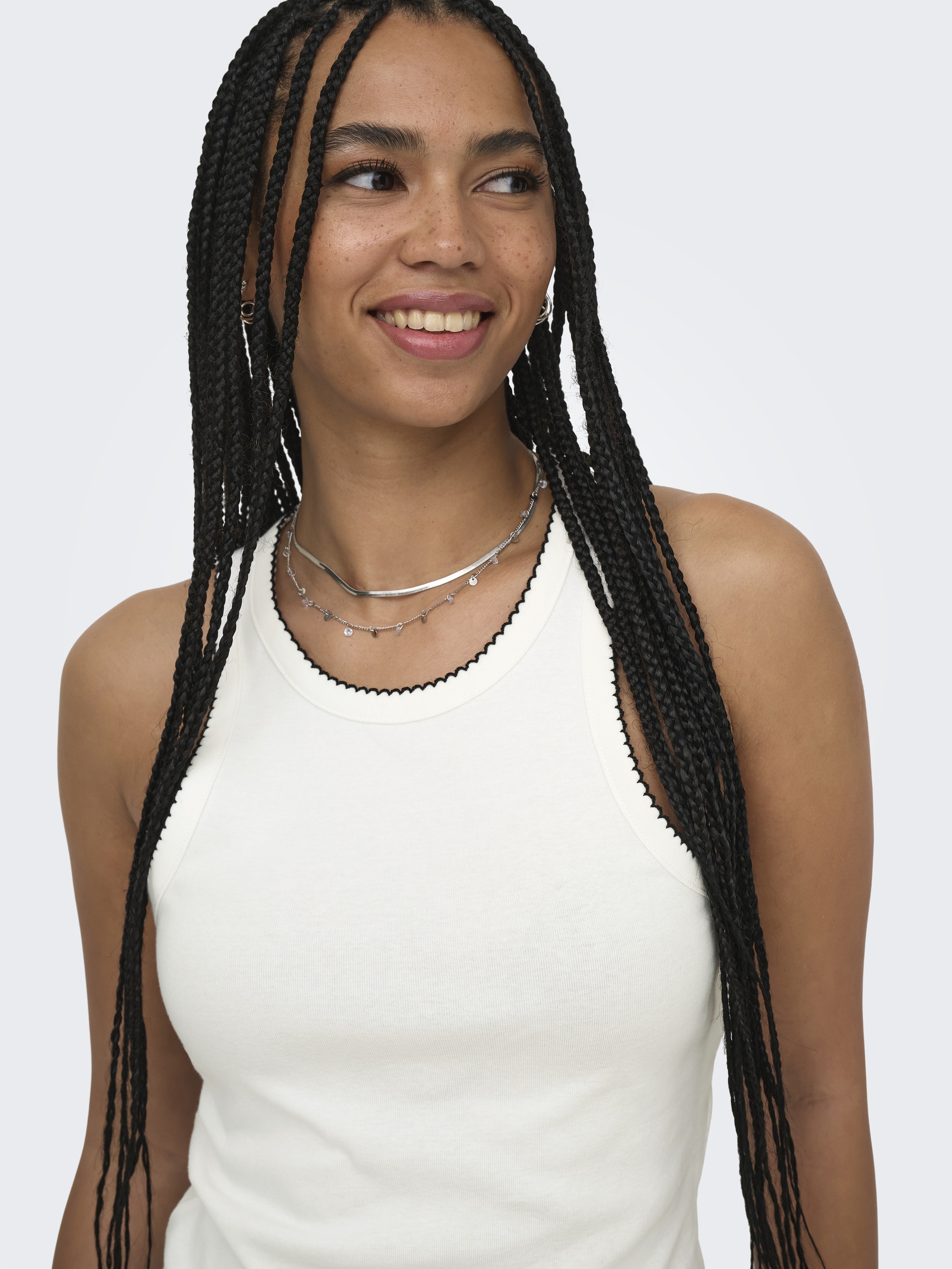 Only Damen Tops Cloud Dancer/St
