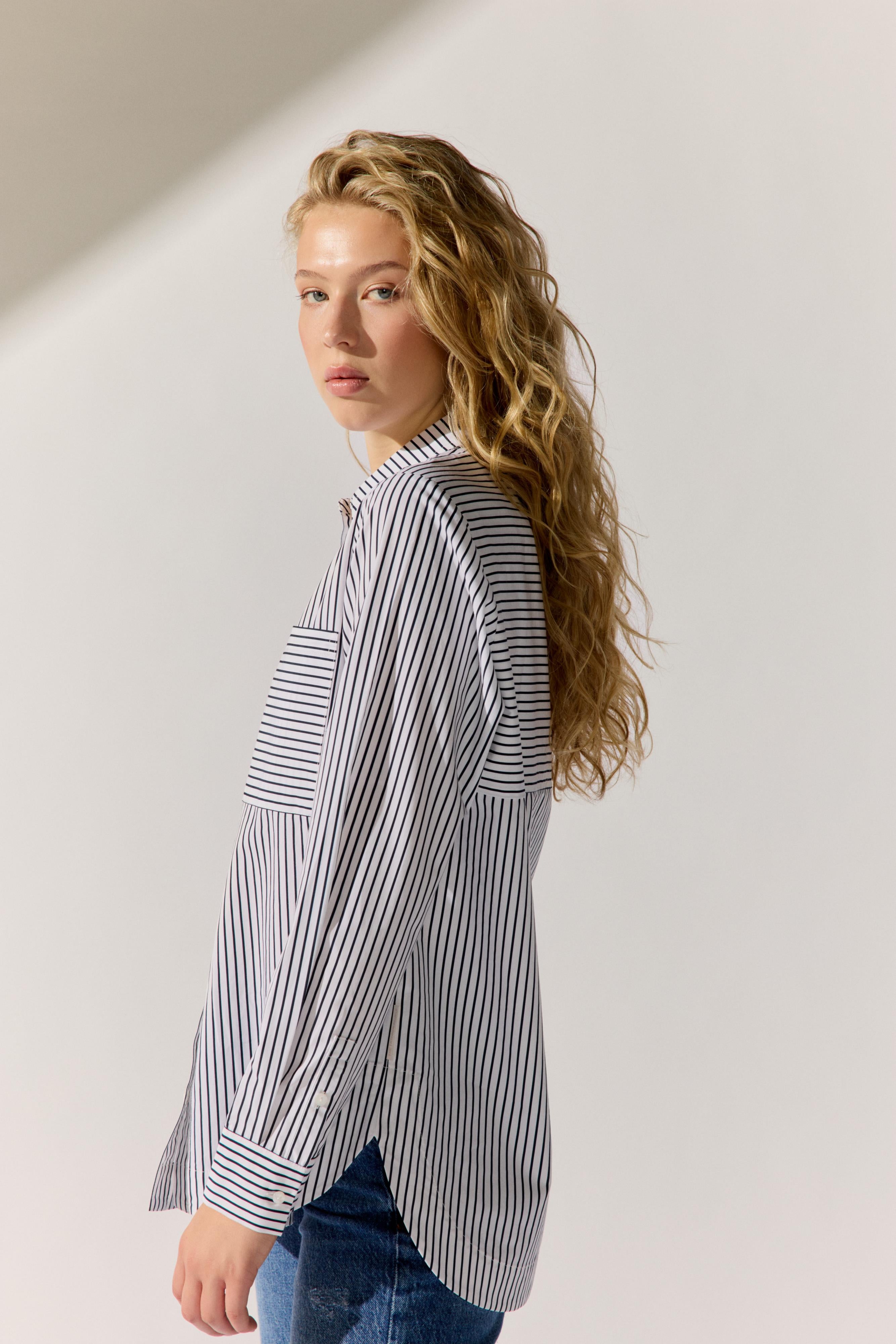 Fashion People Damen Blusen Night Blue Stri