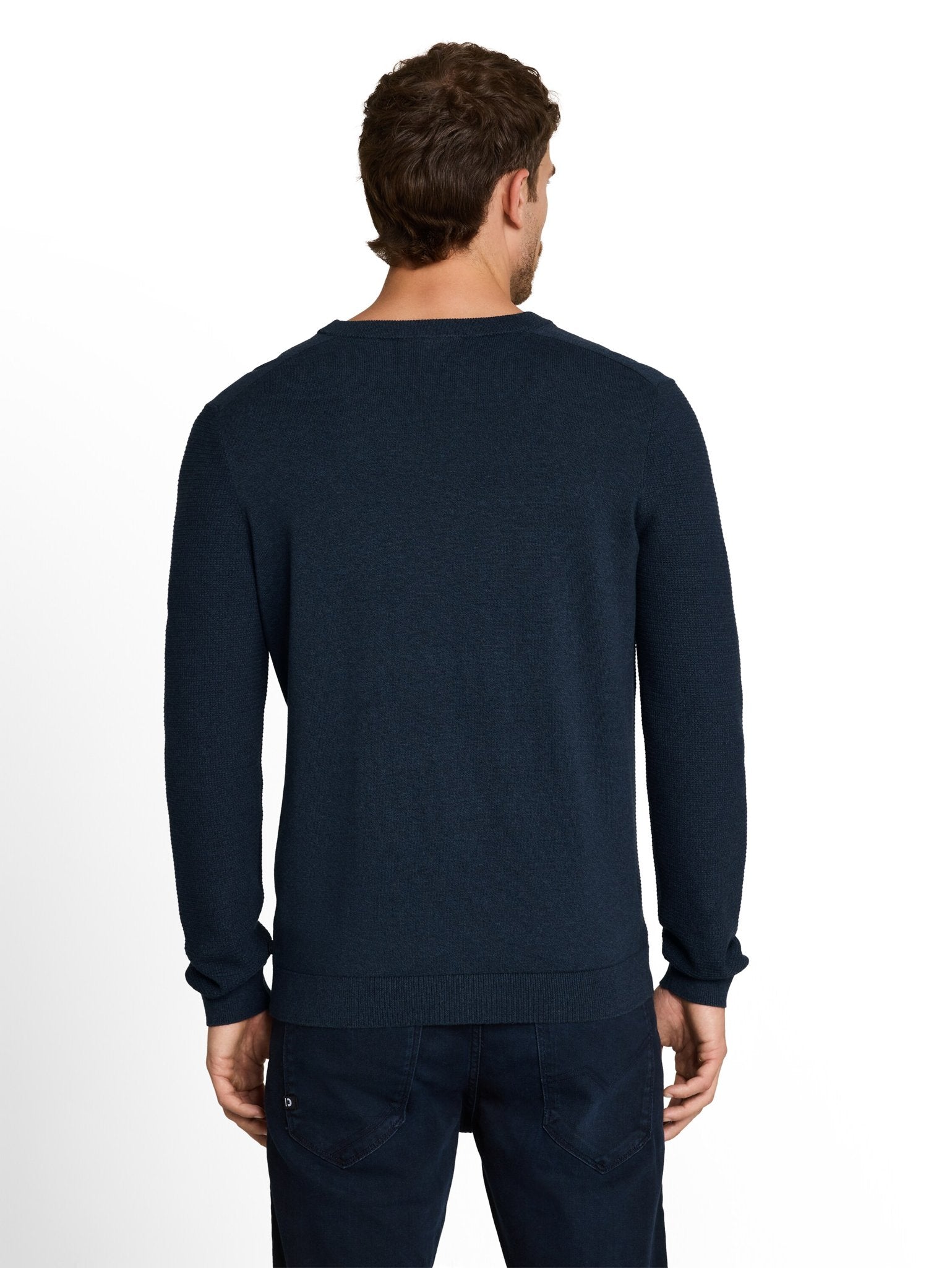 Tom Tailor Herren Pullover Mouline Blue Na