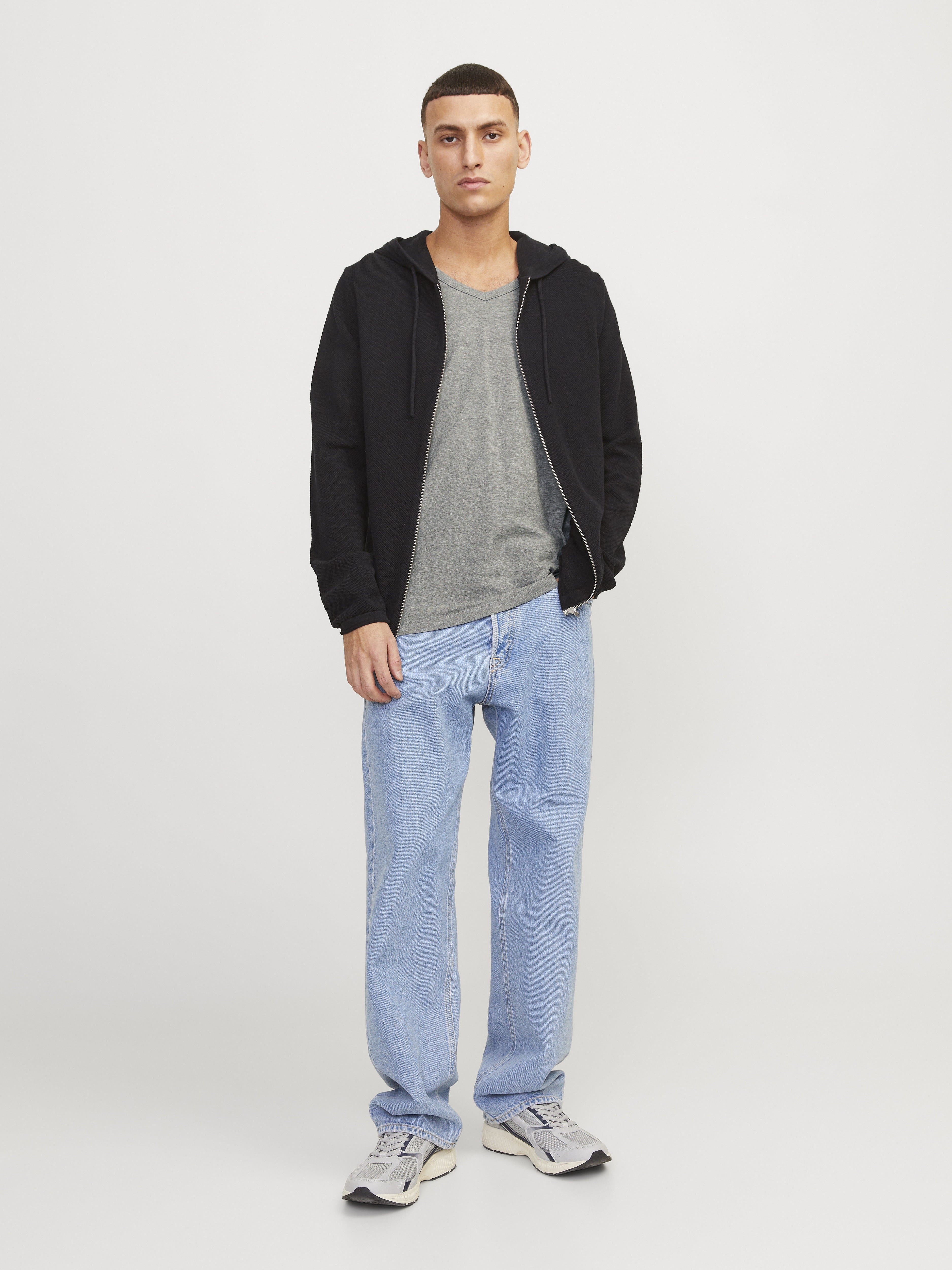 Jack & Jones Herren T-Shirts kurz Light Grey Mela