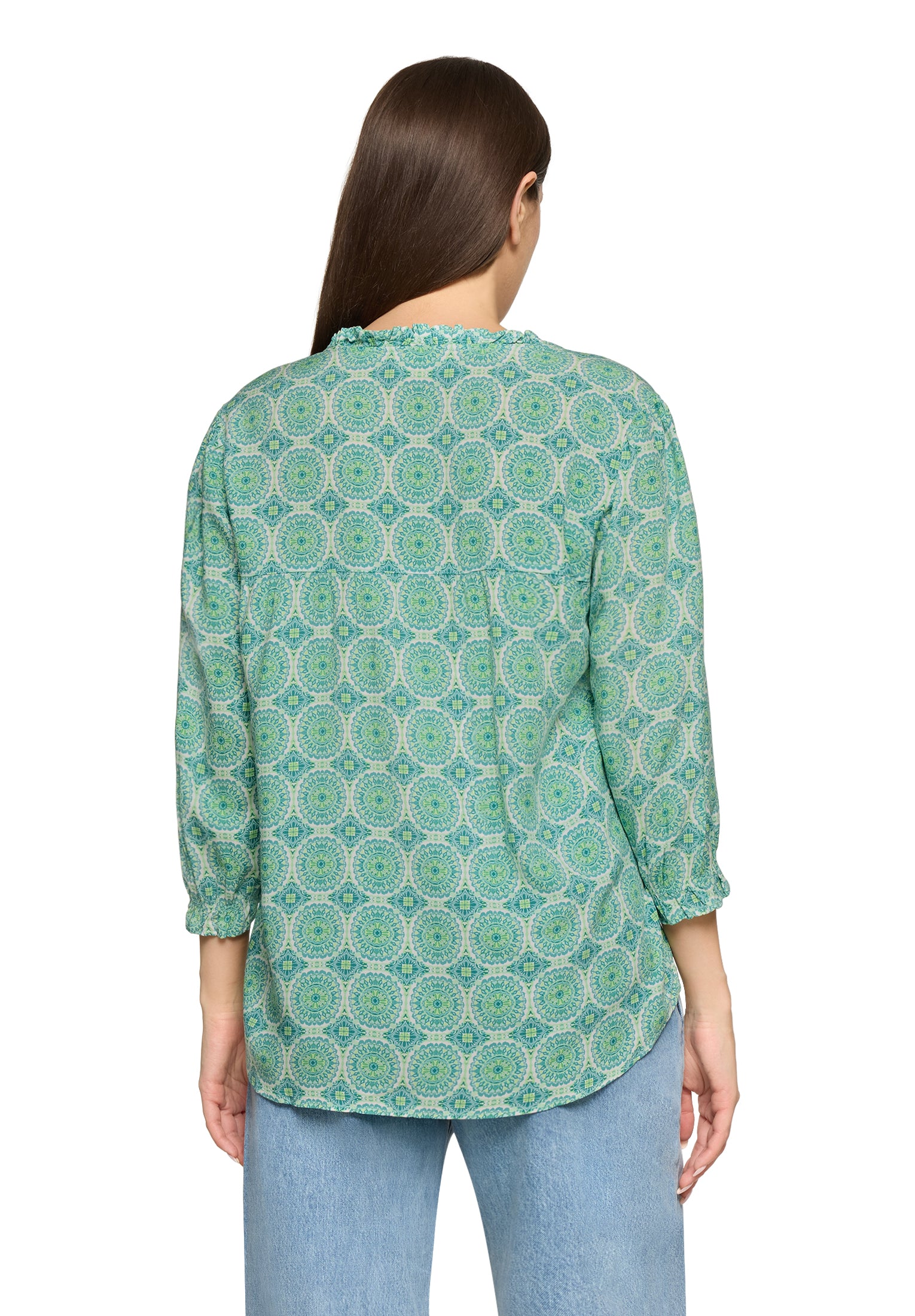 Cartoon Damen Blusen Green/Blue