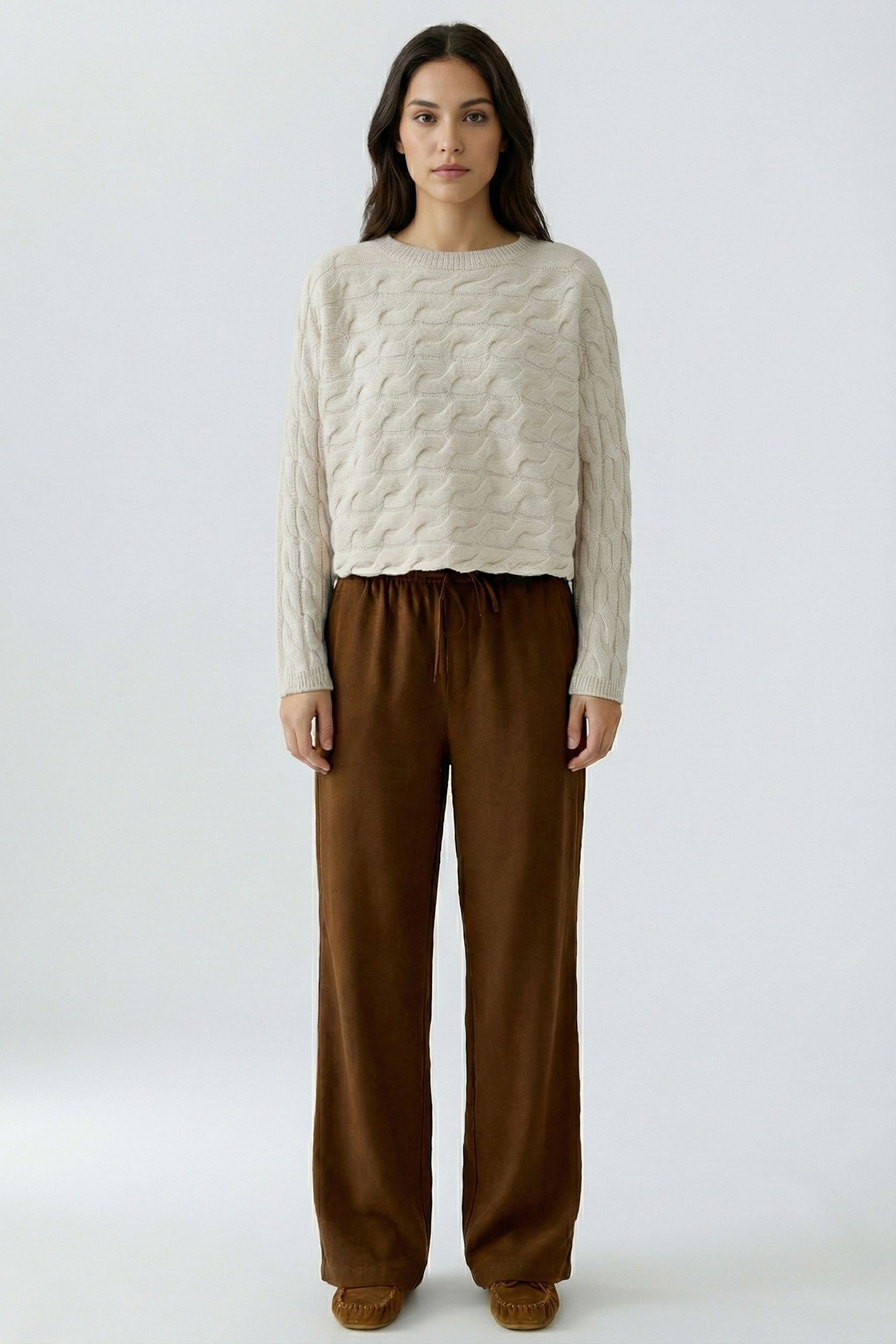 Oui Damen Pullover Offwhite