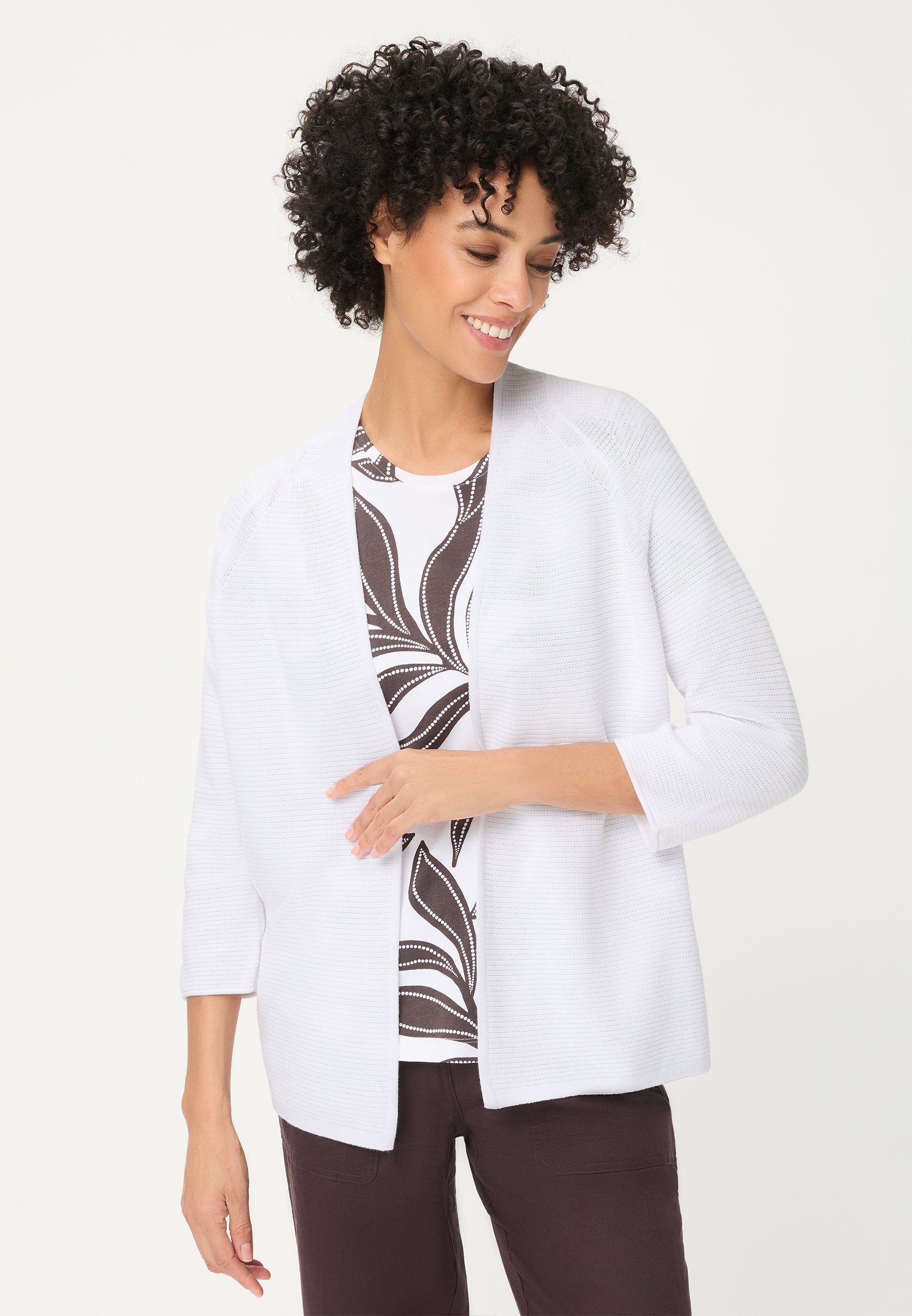 Olsen Damen Strickjacken White