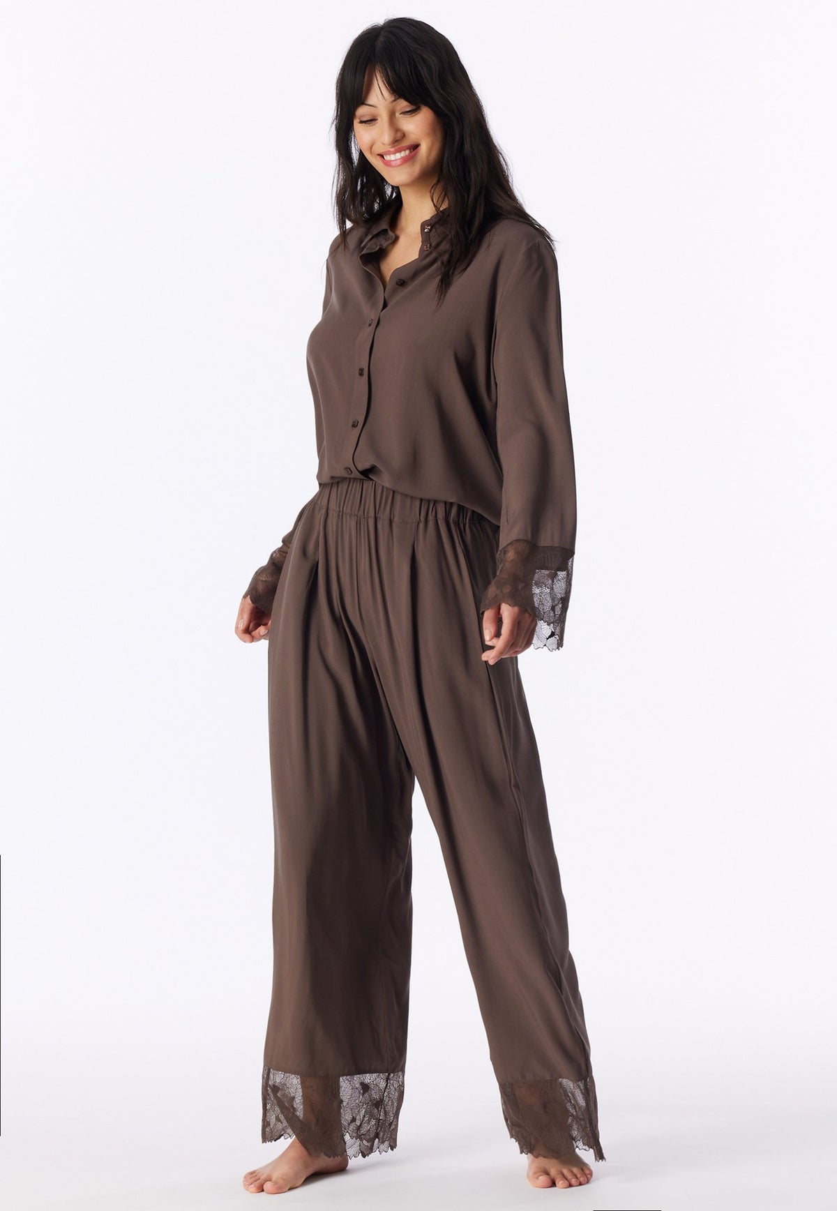 Schiesser Schlafanzug Deep Brown
