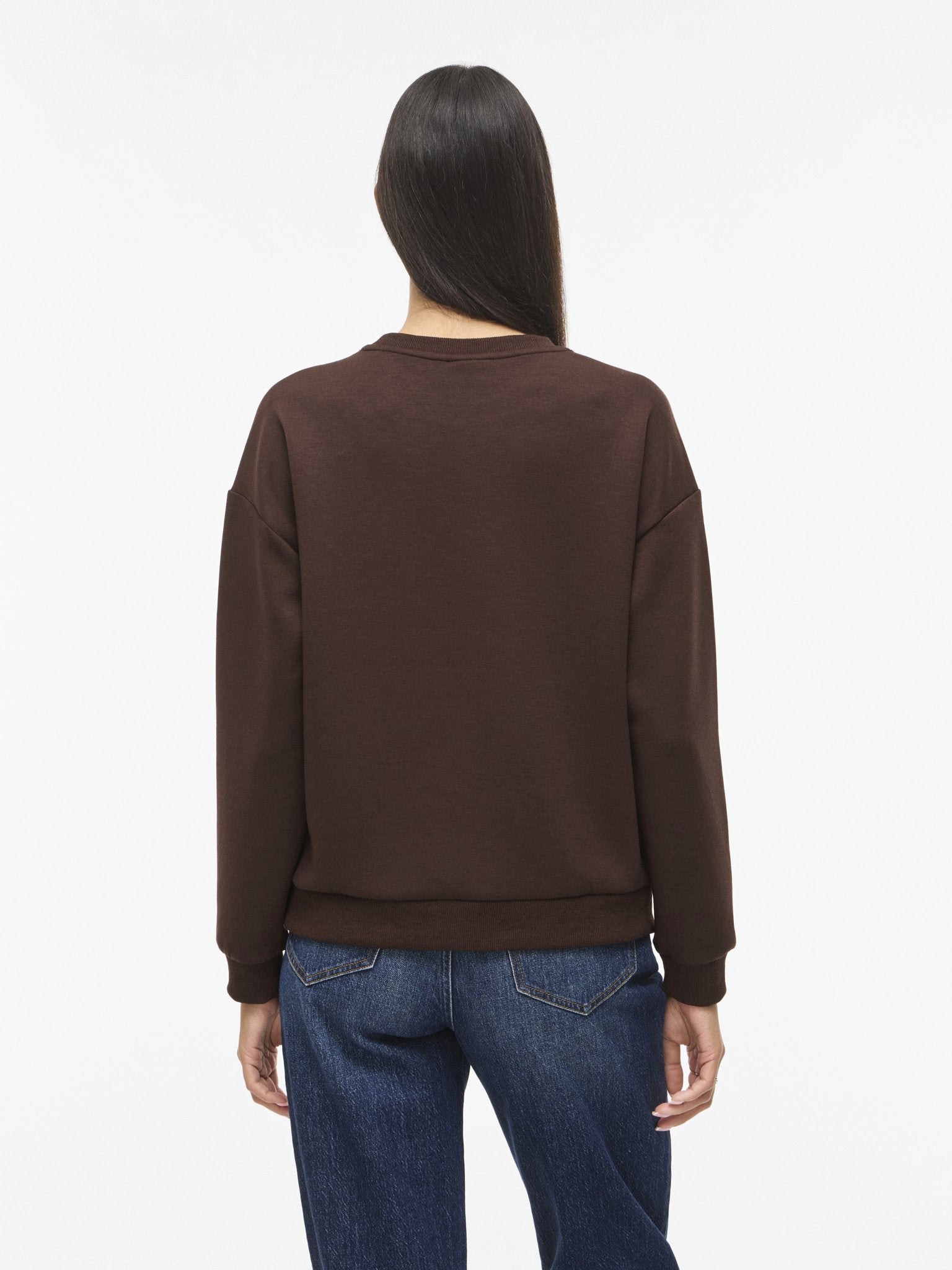 Vila Damen Sweatshirts Coffee Bean