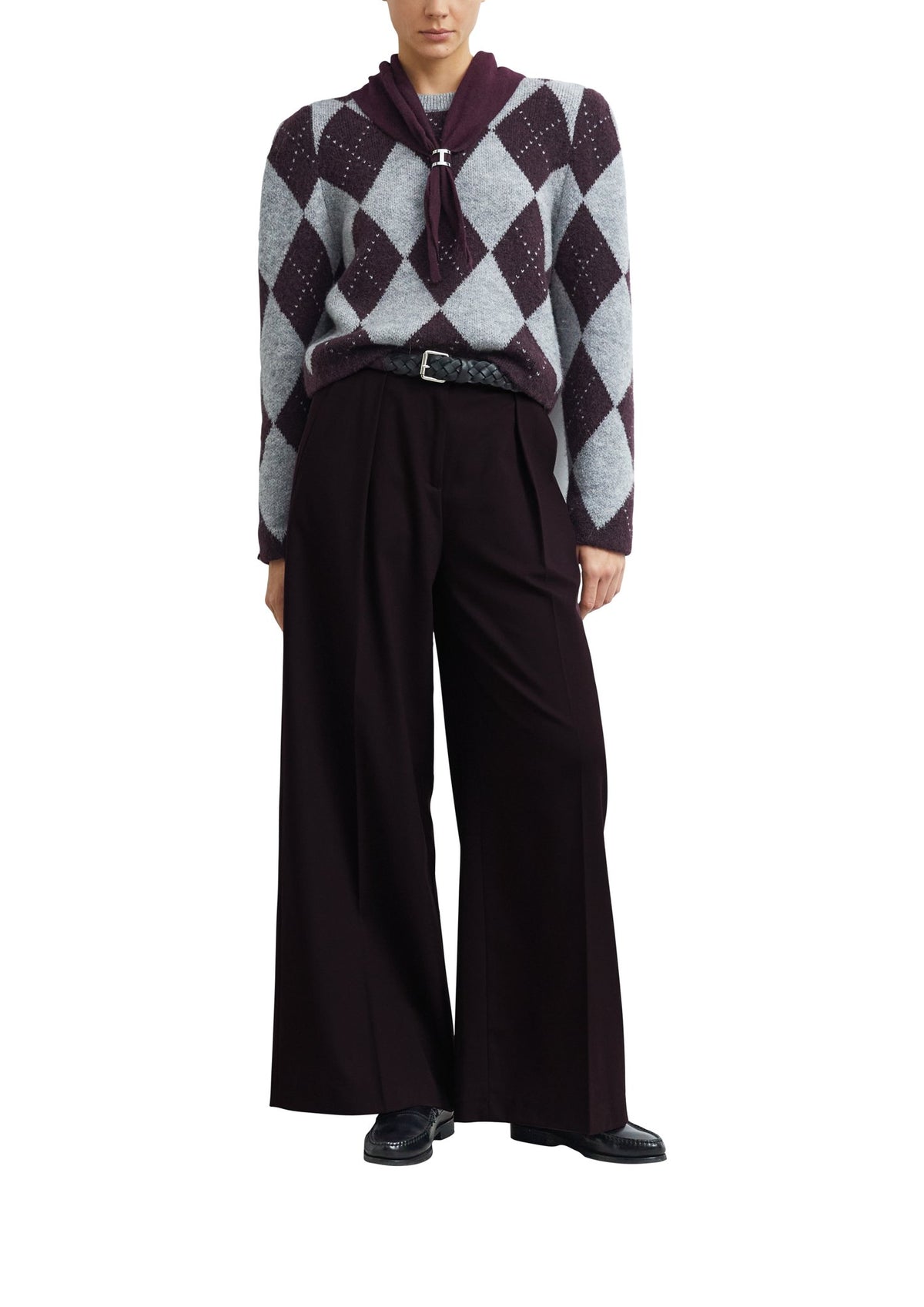 Comma Damen Pullover J Grey/Black