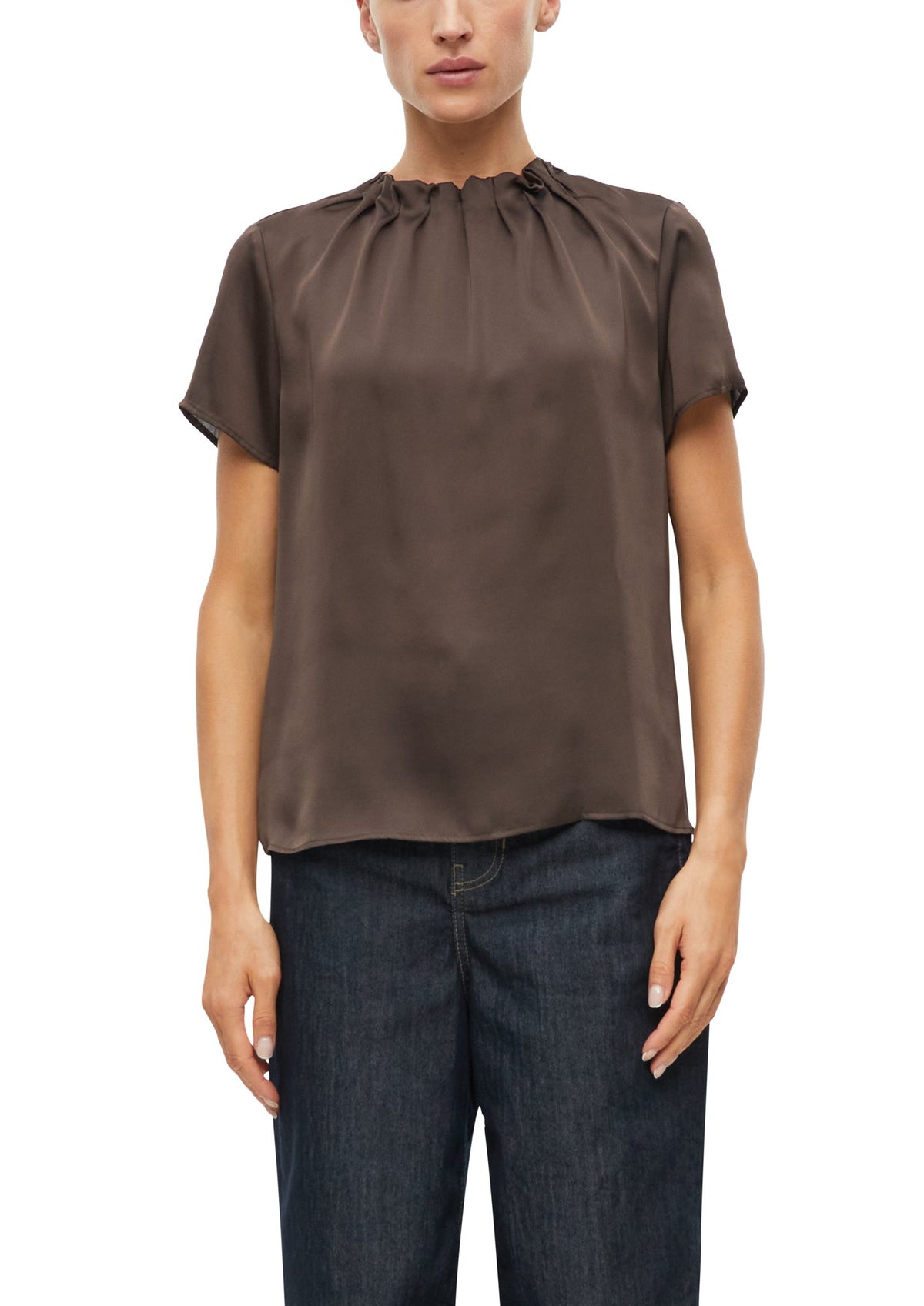 S. Oliver black Damen Blusen kurz Brown