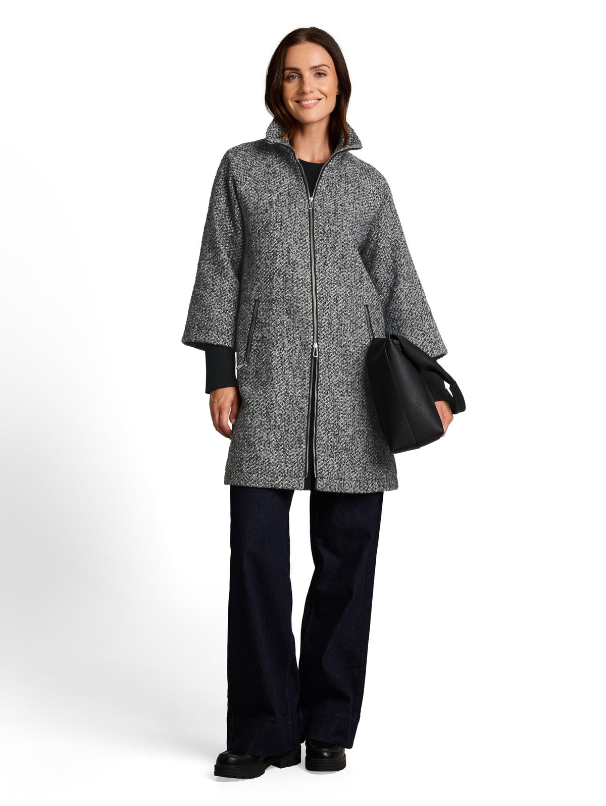 Tom Tailor Damen Mantel Grey Black Mela