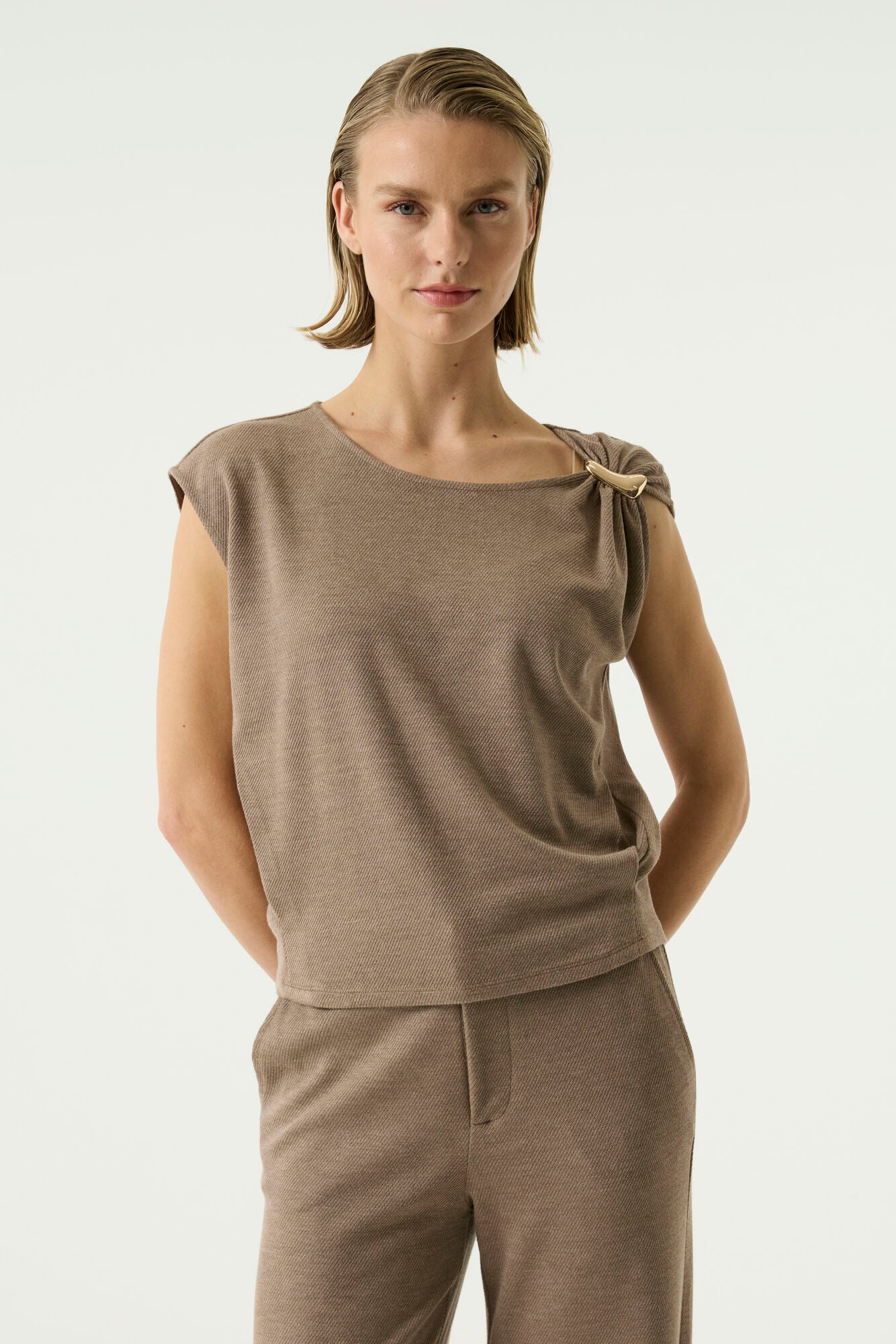 Garcia Damen T-Shirts Latte Dusk