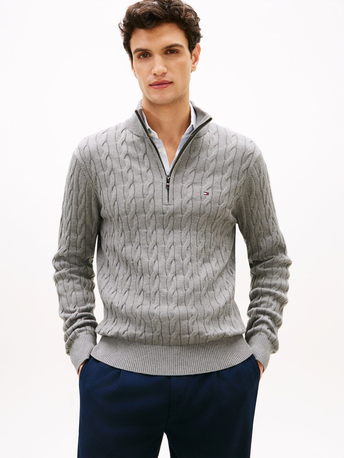 Tommy Hilfiger Herren Pullover P Grey