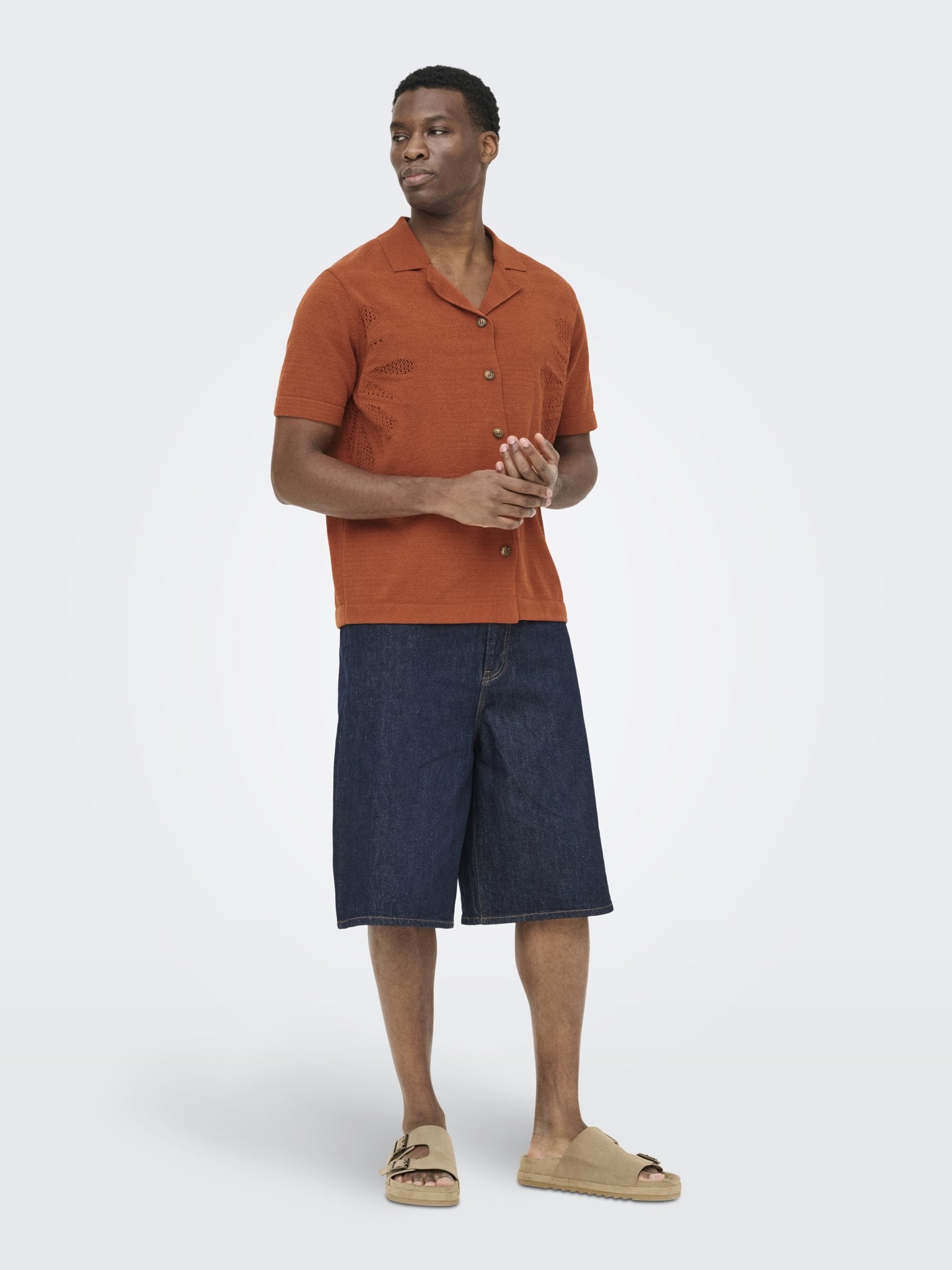 Only & Sons Herren Strickjacken Burnt Brick