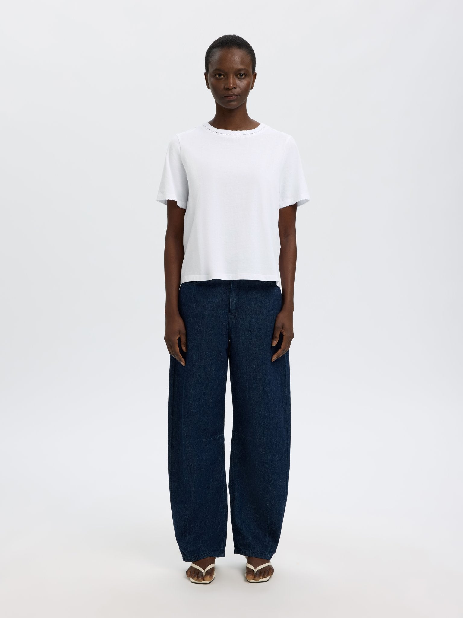 Selected Femme Damen T-Shirts Bright White