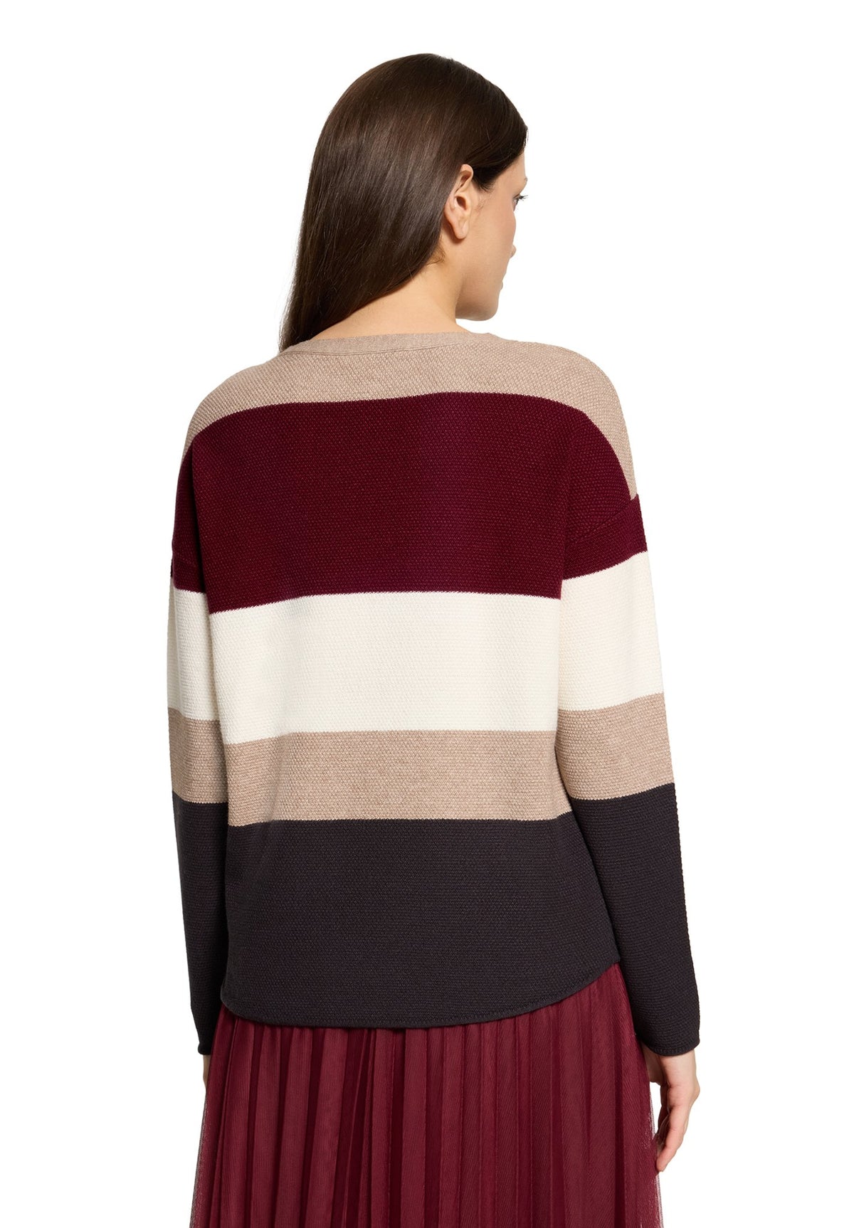 Betty & Co Damen Pullover Dark Red/Taupe