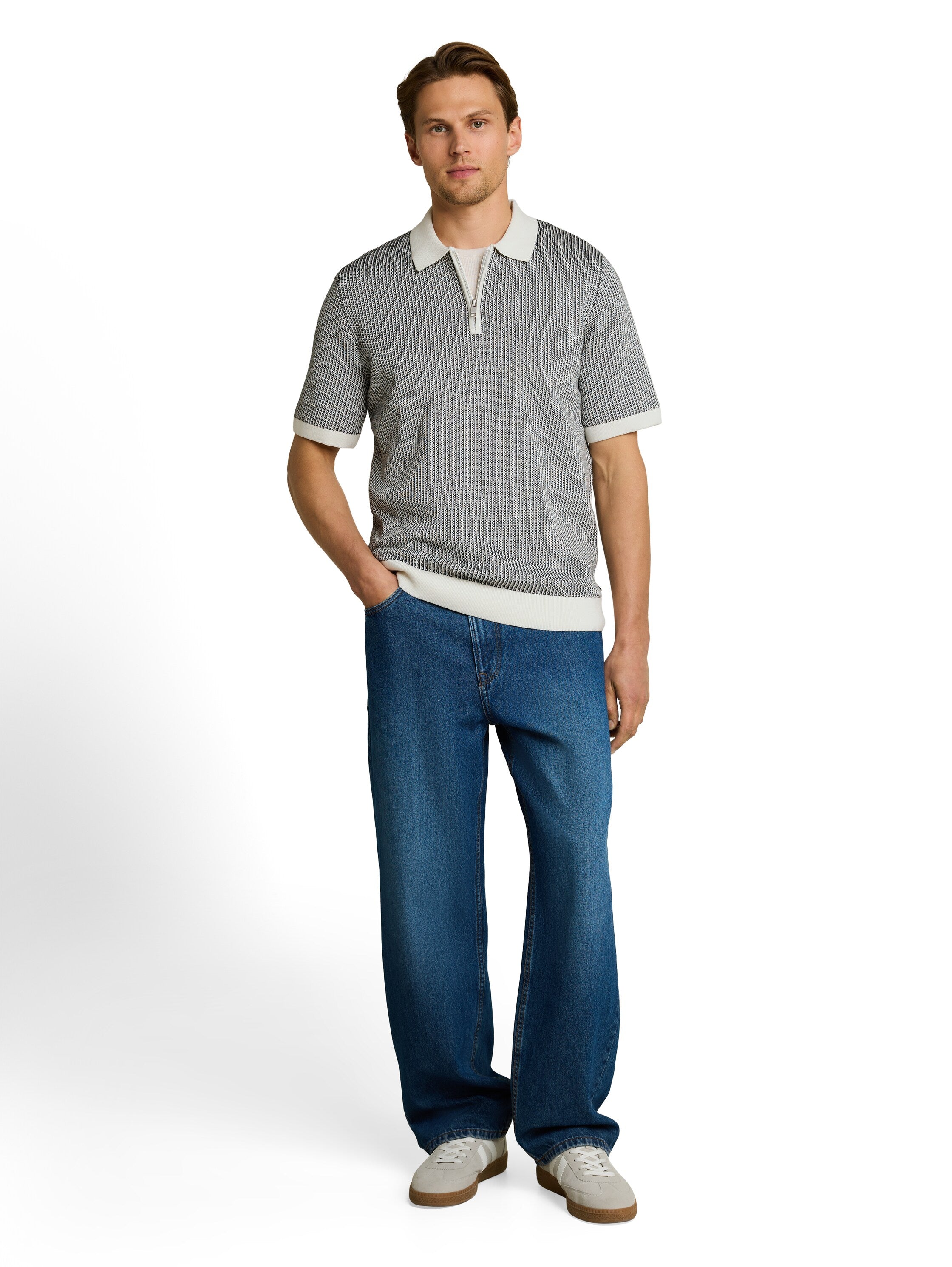 Tom Tailor denim Herren Pullover Black White Jac