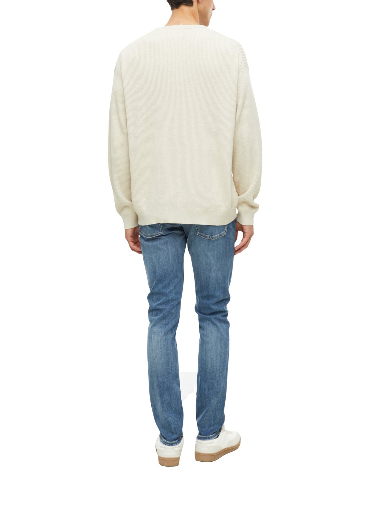 S. Oliver red Herren Pullover W White