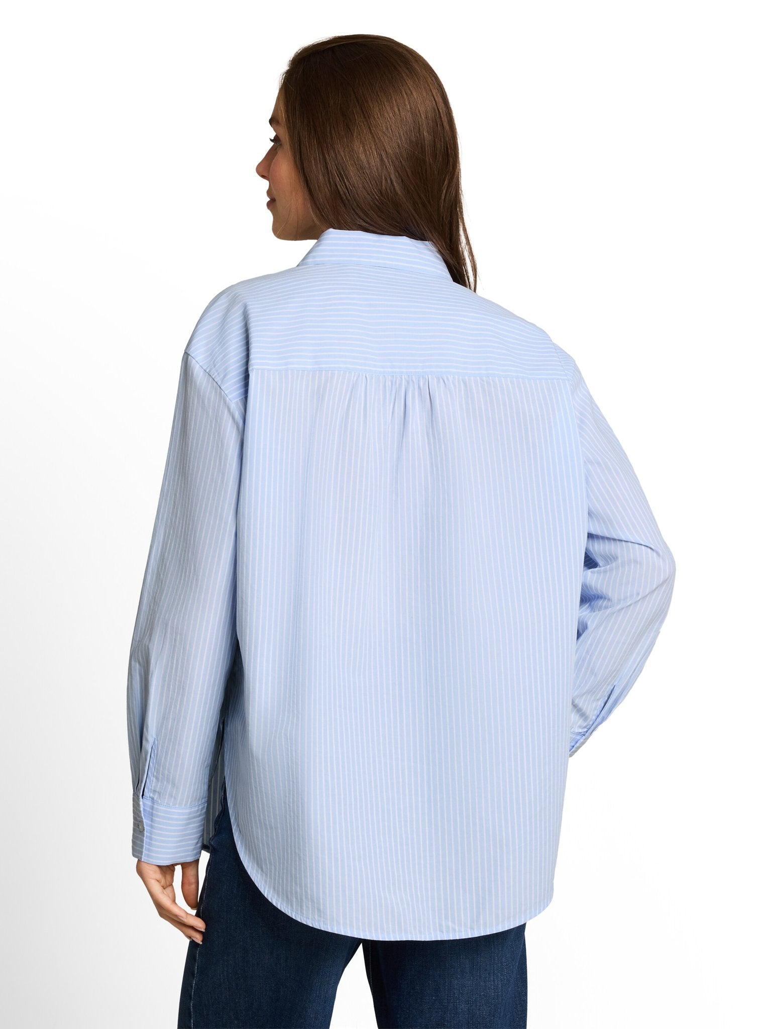 Tom Tailor Damen Blusen Mid Blue White