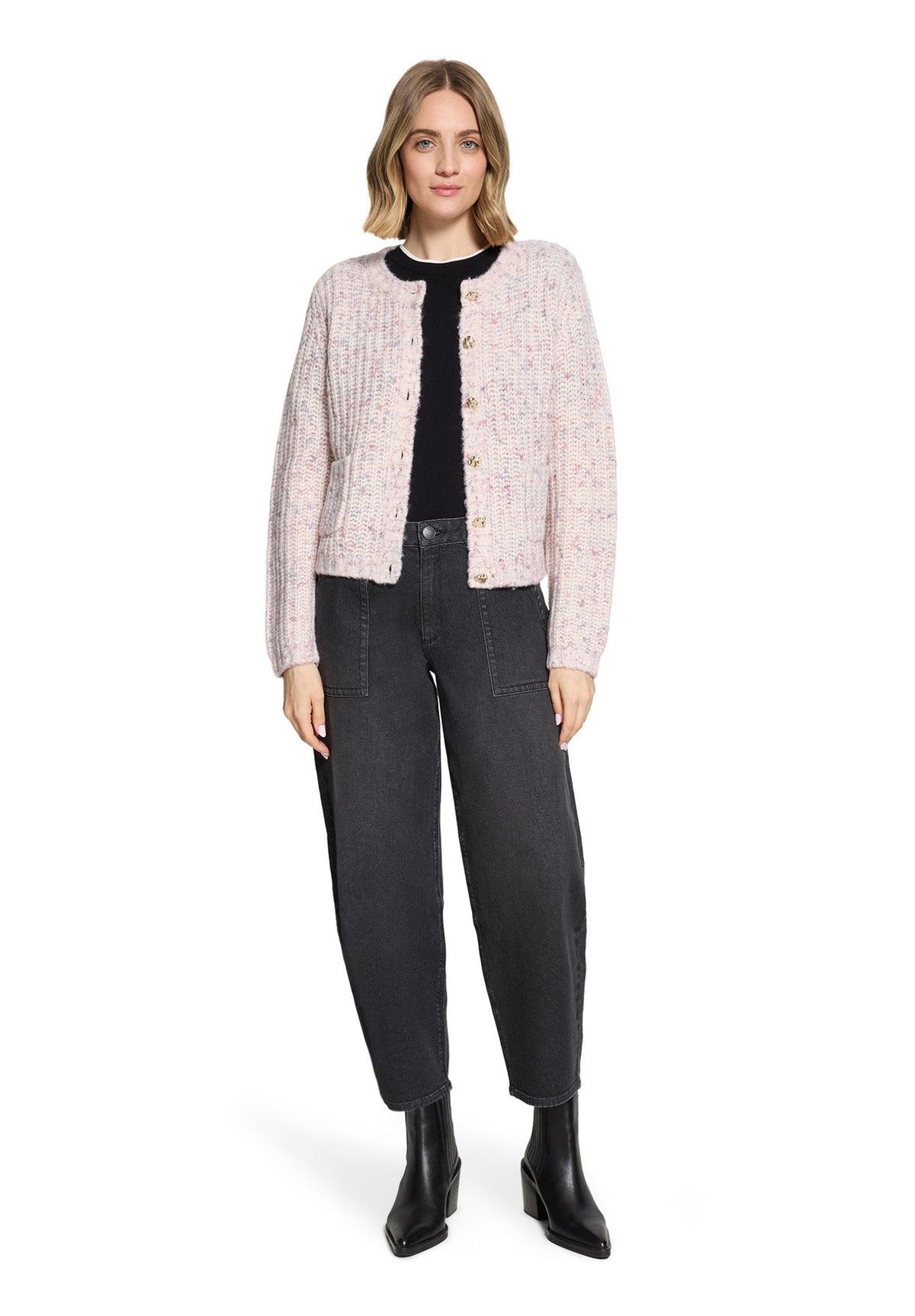 Betty & Co Damen Strickjacken Cream/Dark Red