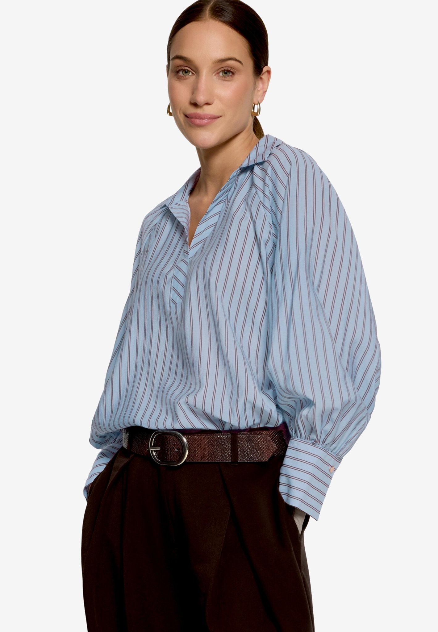 Zero Damen Blusen Blue/Brown