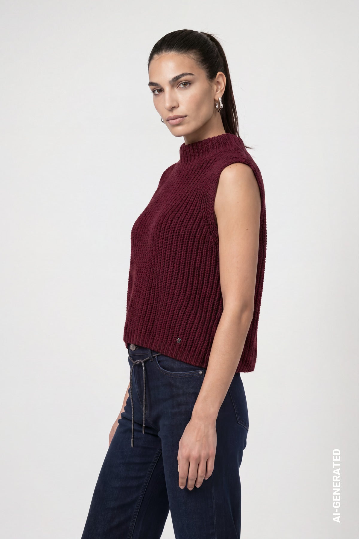 Monari Damen Pullover Dark Bordea