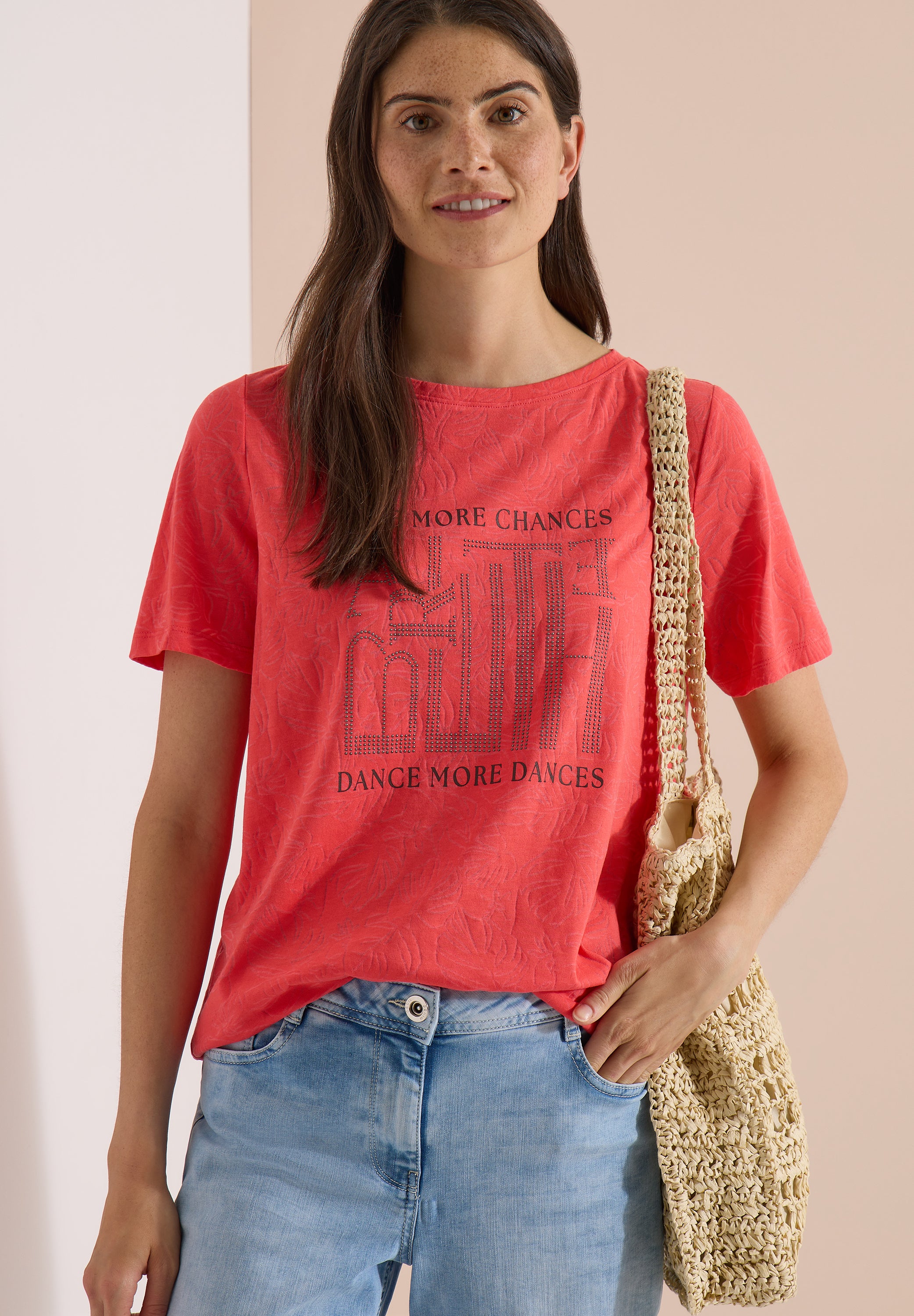 Cecil Damen T-Shirts Coral