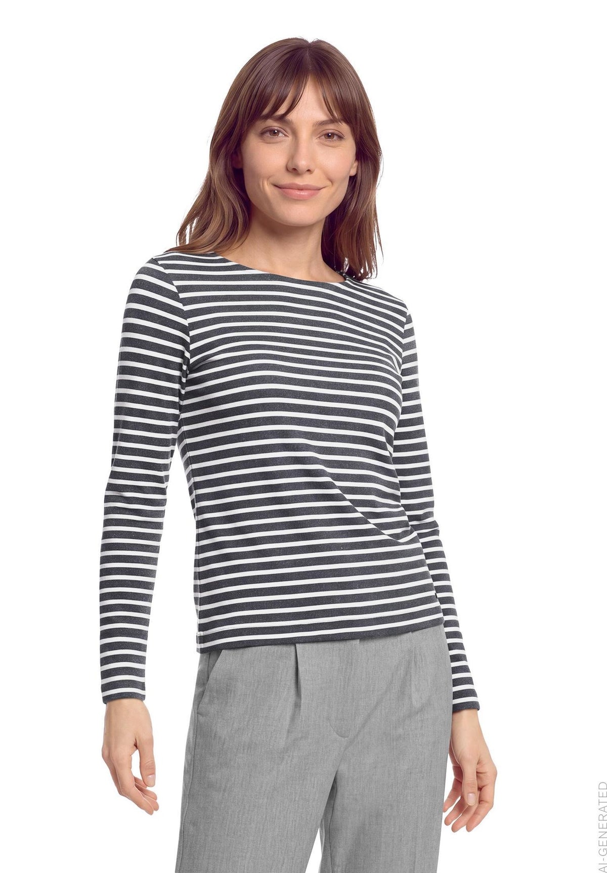 Betty & Co Damen T-Shirts Grey/Cream