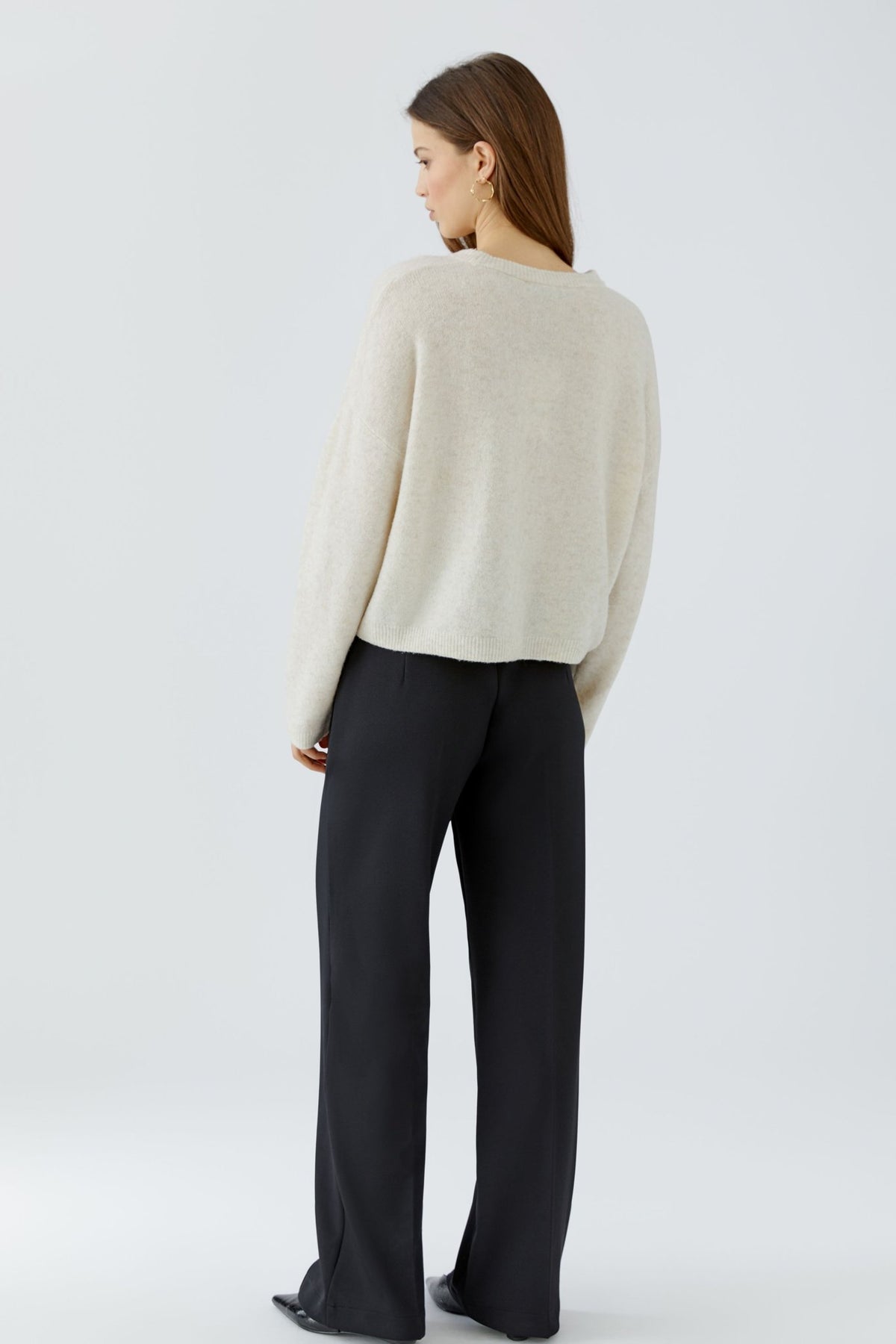 Oui Damen Pullover Offwhite