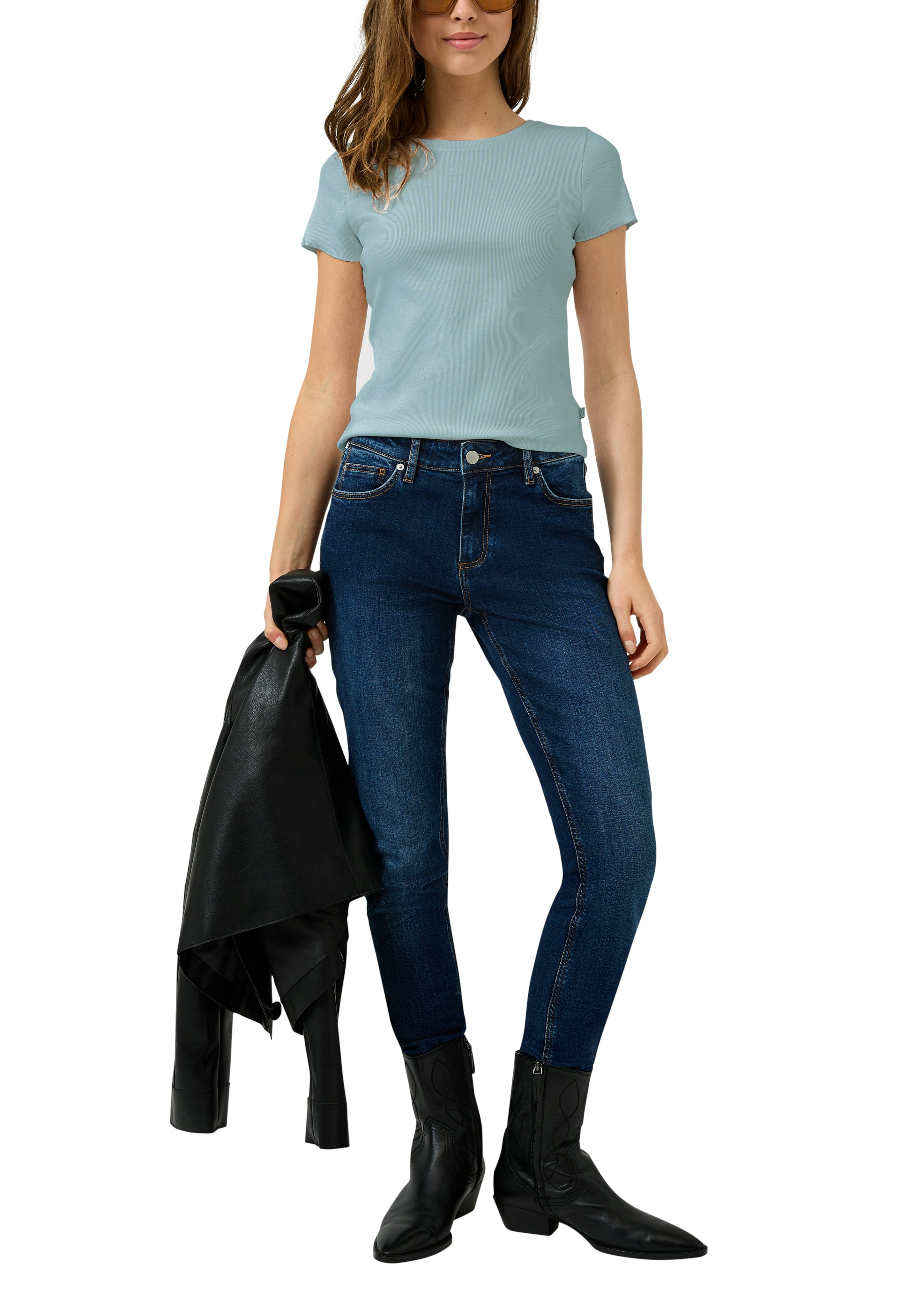 QS by S.Oliver Damen T-Shirts Blue Green