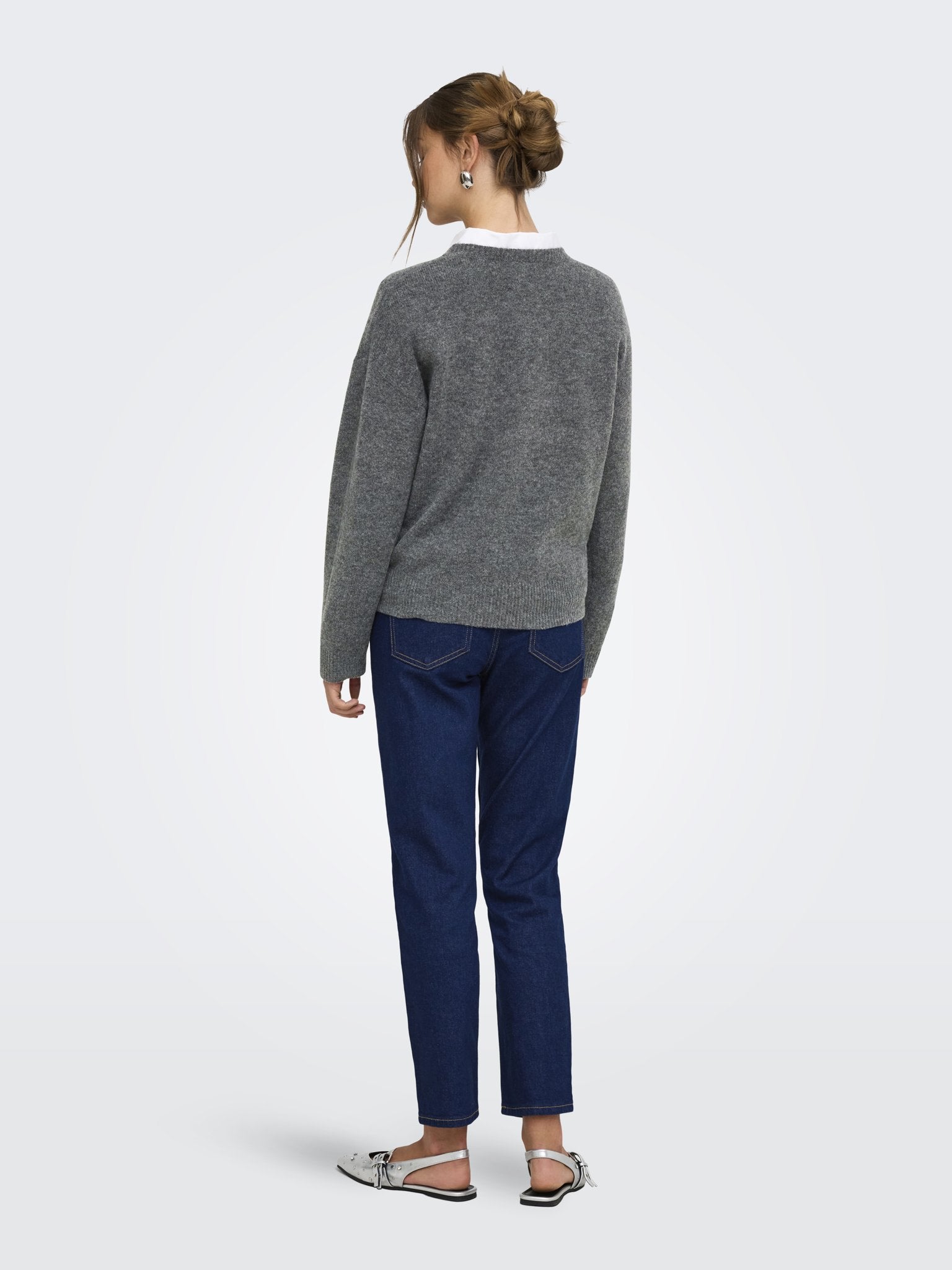 only Damen Pullover Dark Grey Melan