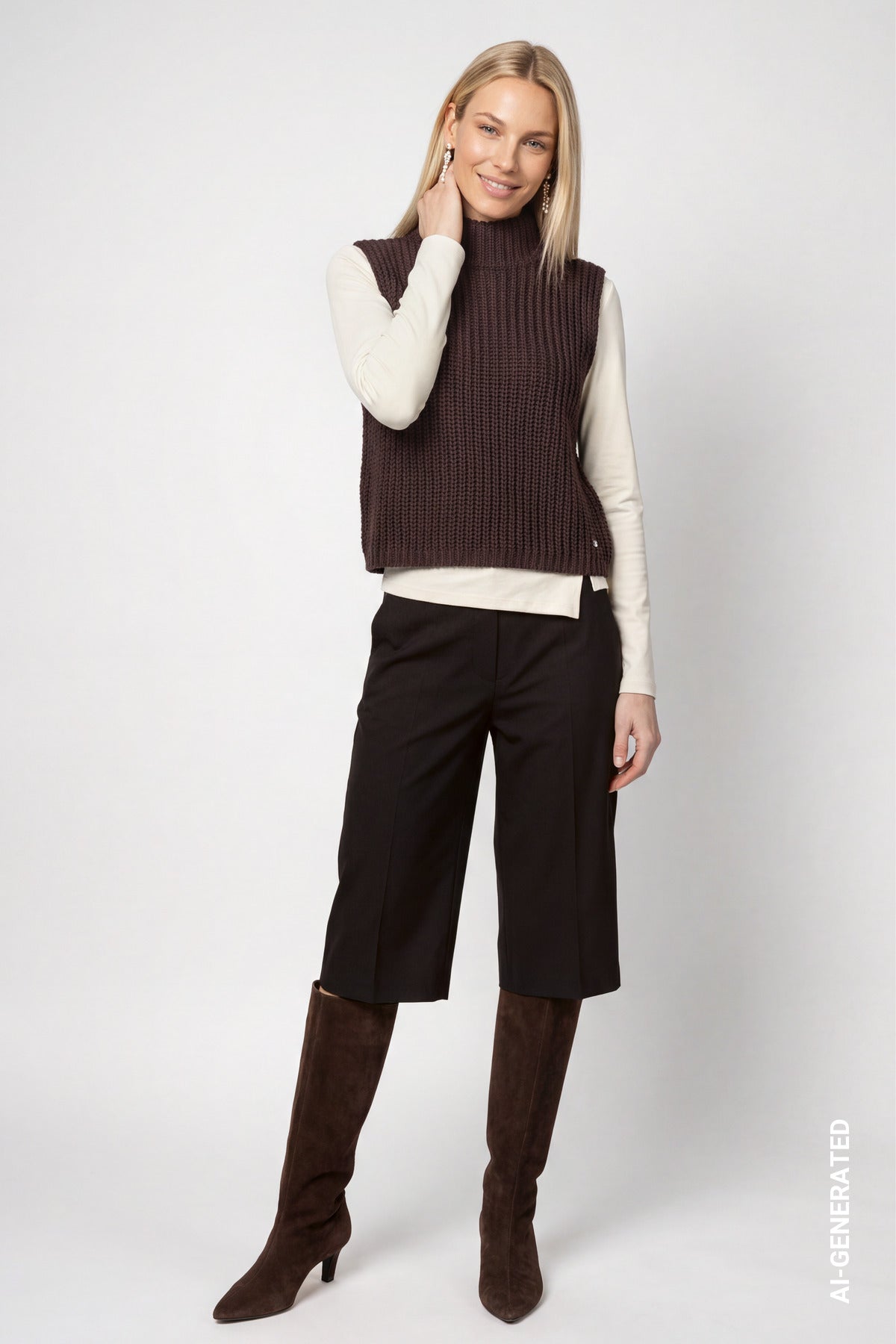 Monari Damen Pullover  Black Coffe