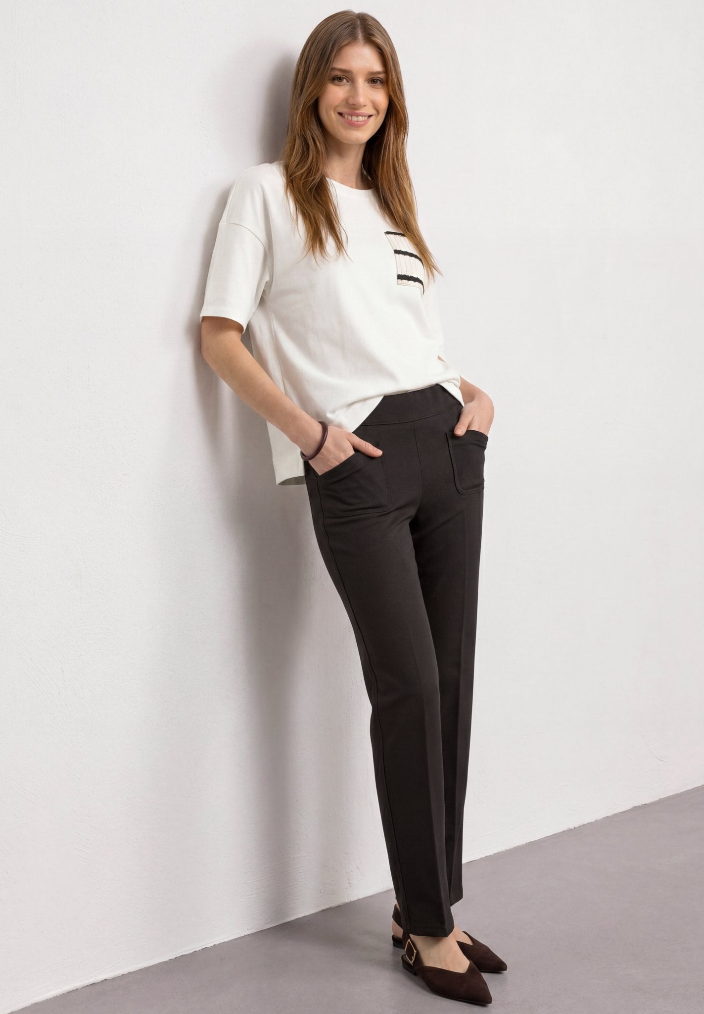 Street One Damen Hosen  Black Cof