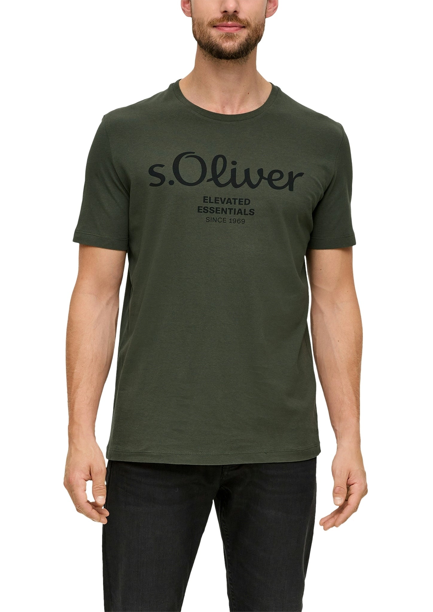 S. Oliver red Herren T-Shirts kurz Green