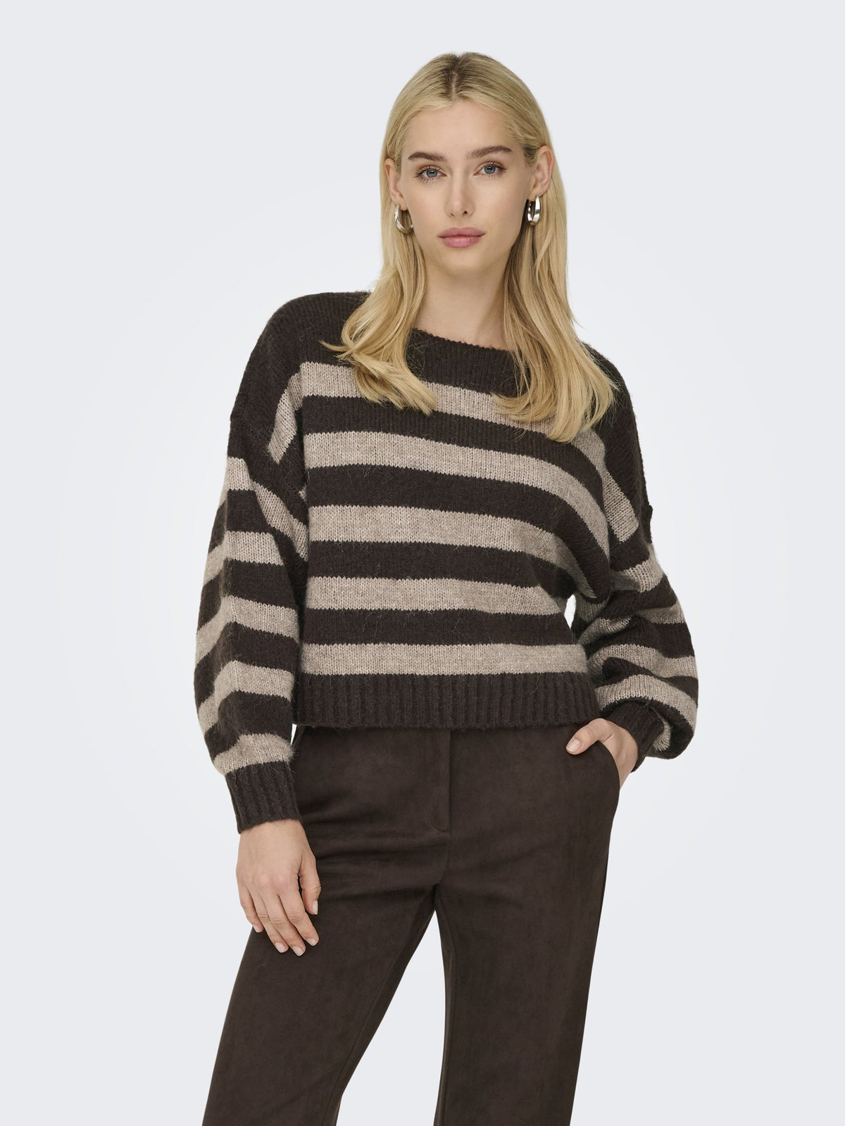 Only Damen Pullover Seal Brown/Fung