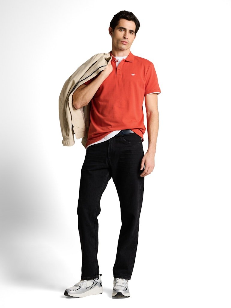 Tom Tailor Herren Polo-Shirts Chili Orange
