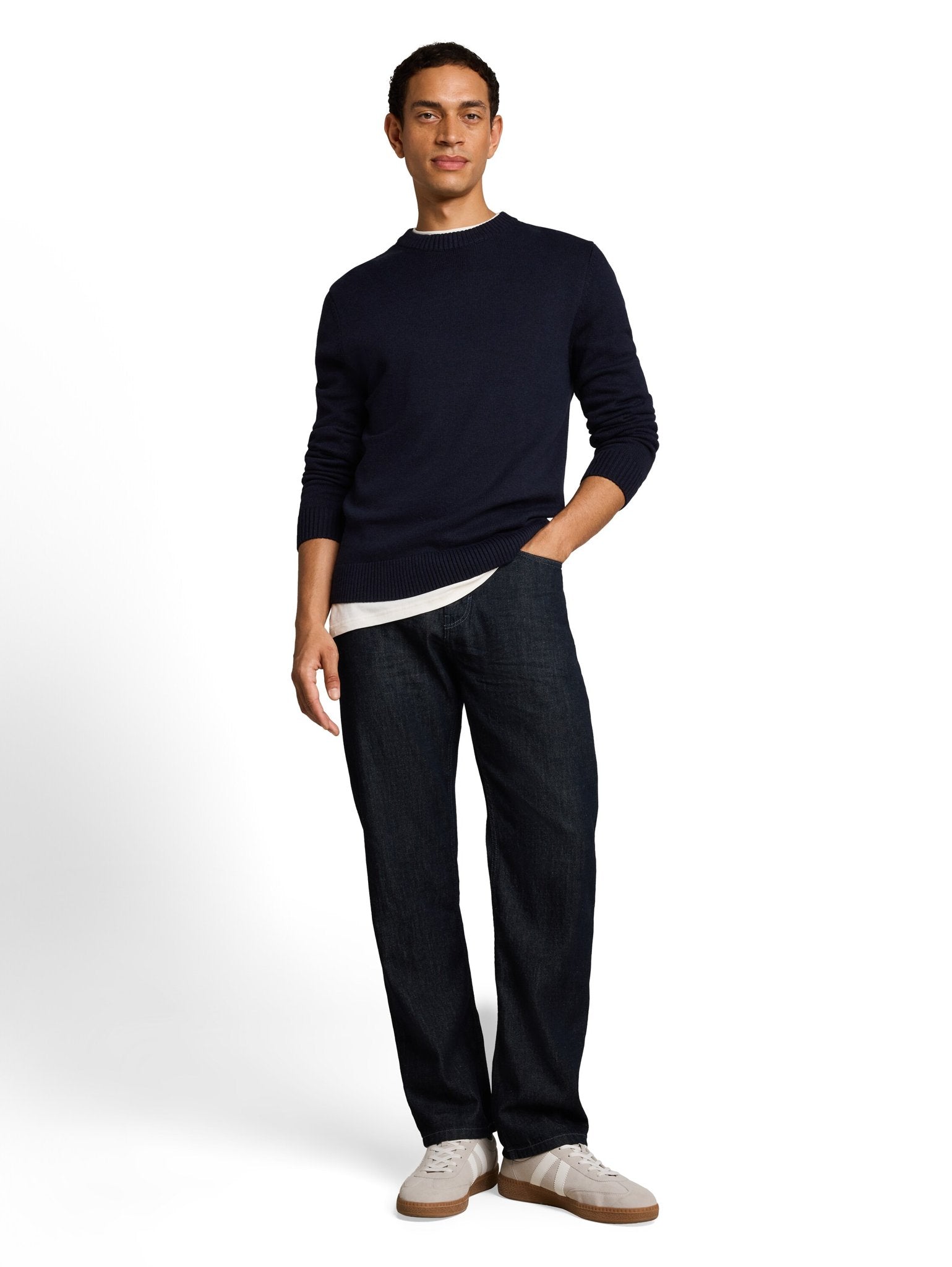 Tom Tailor Herren Pullover Knitted Navy Me