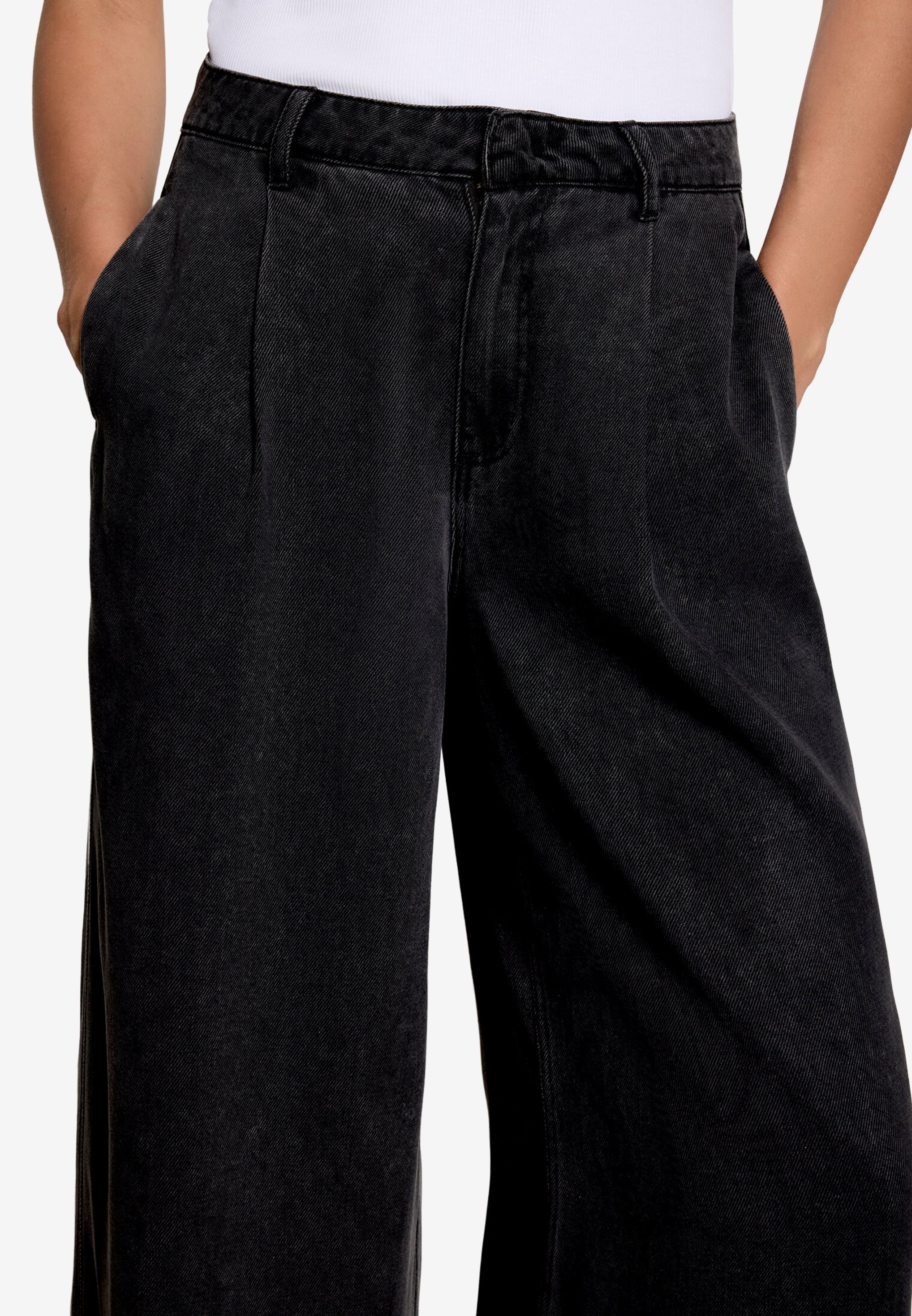 Zero Damen Hosen Black Denim