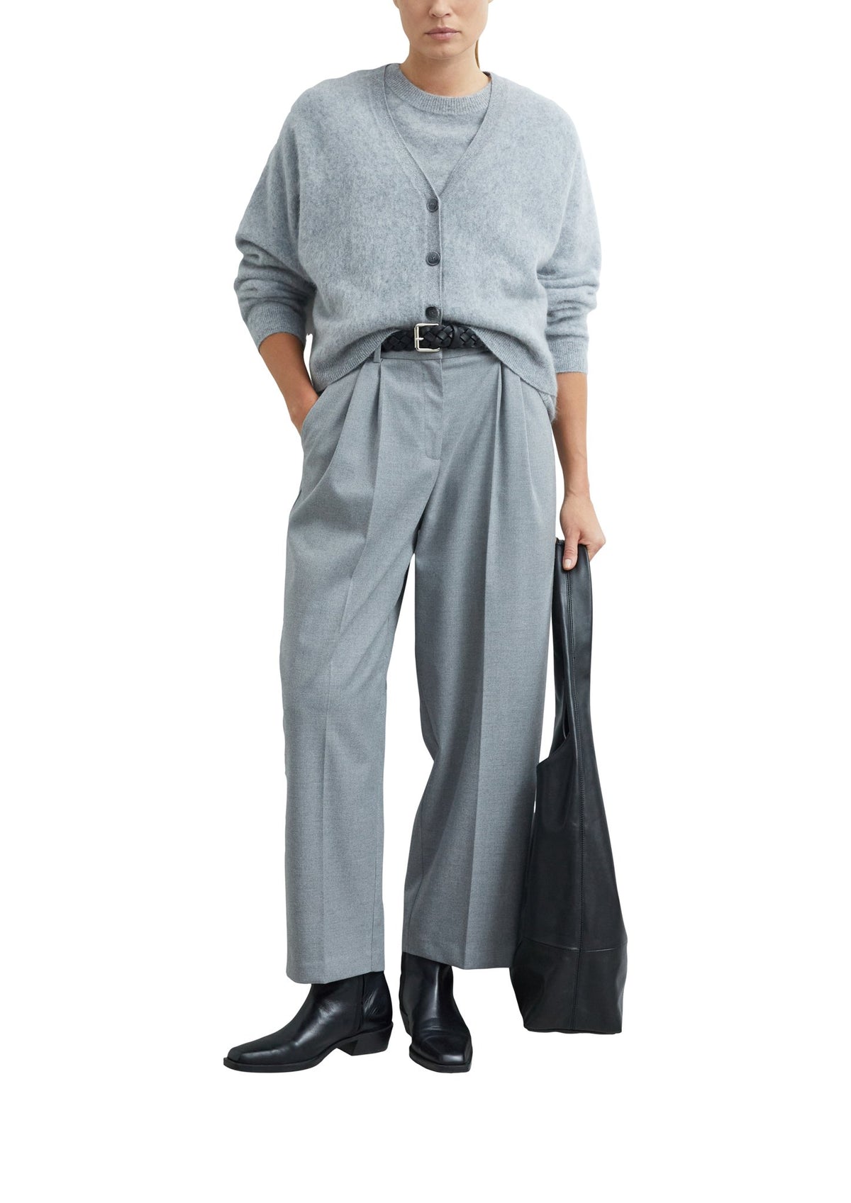 Comma Damen Strickjacken W Grey/Black