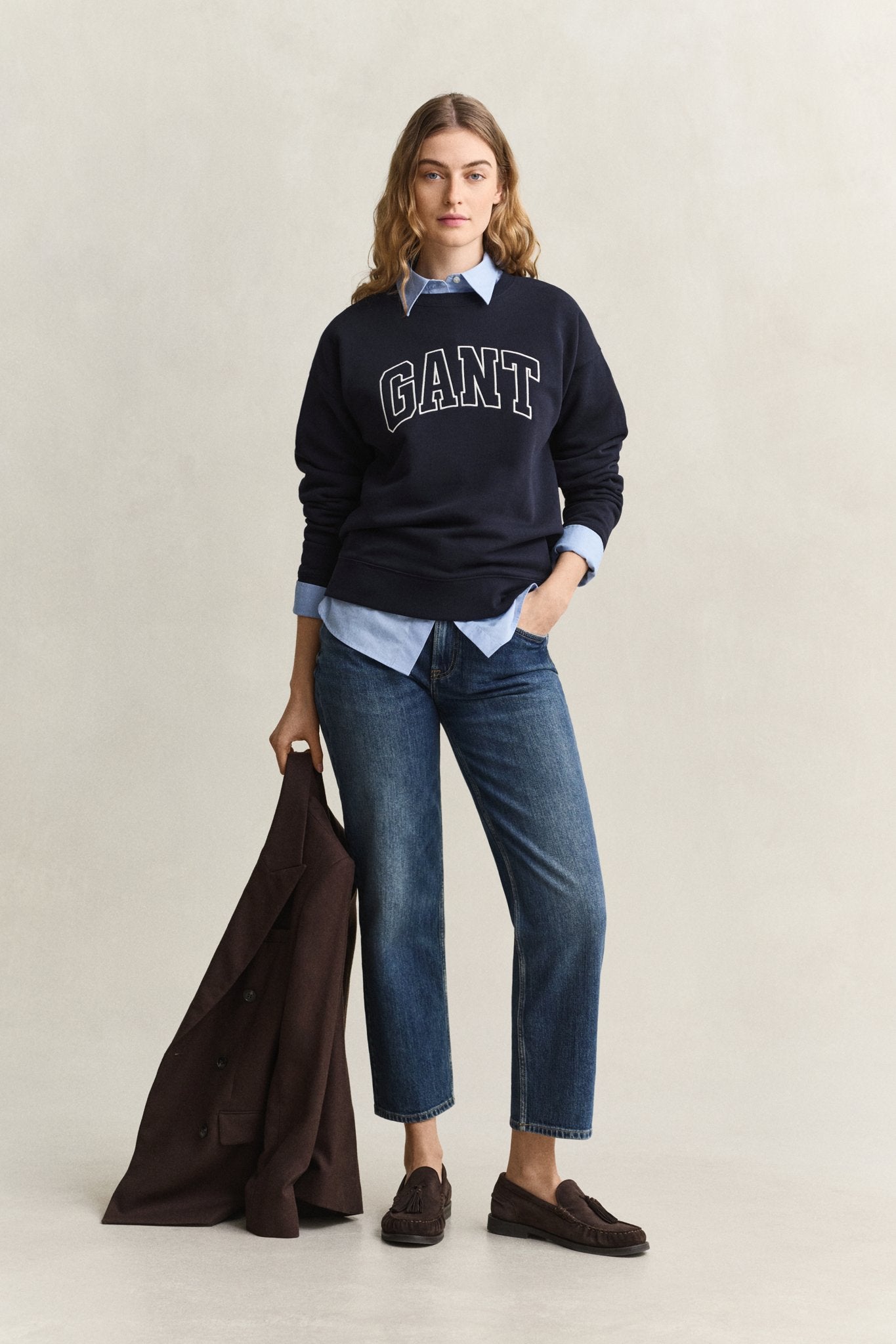 Gant Damen Sweatshirts Evening Blu