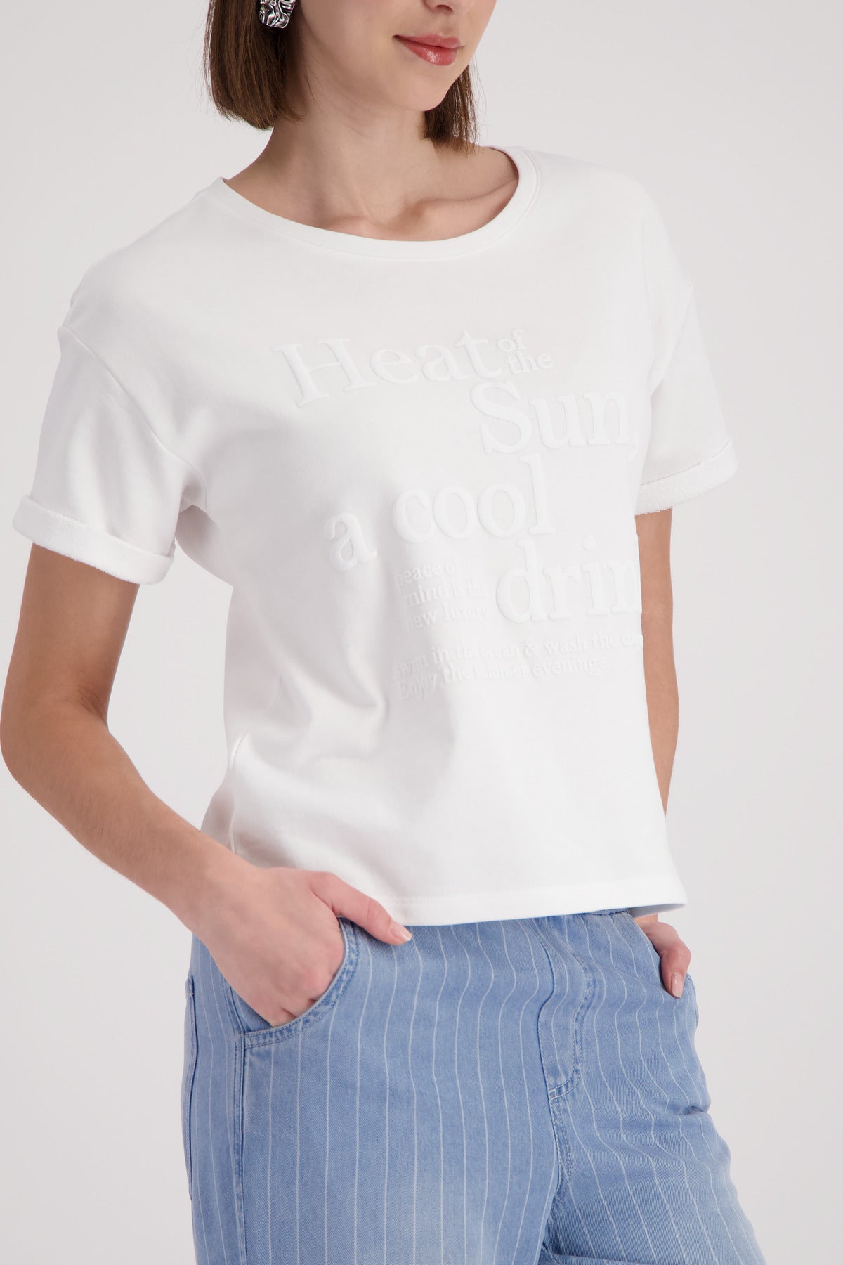 Monari Damen T-Shirts  Cream