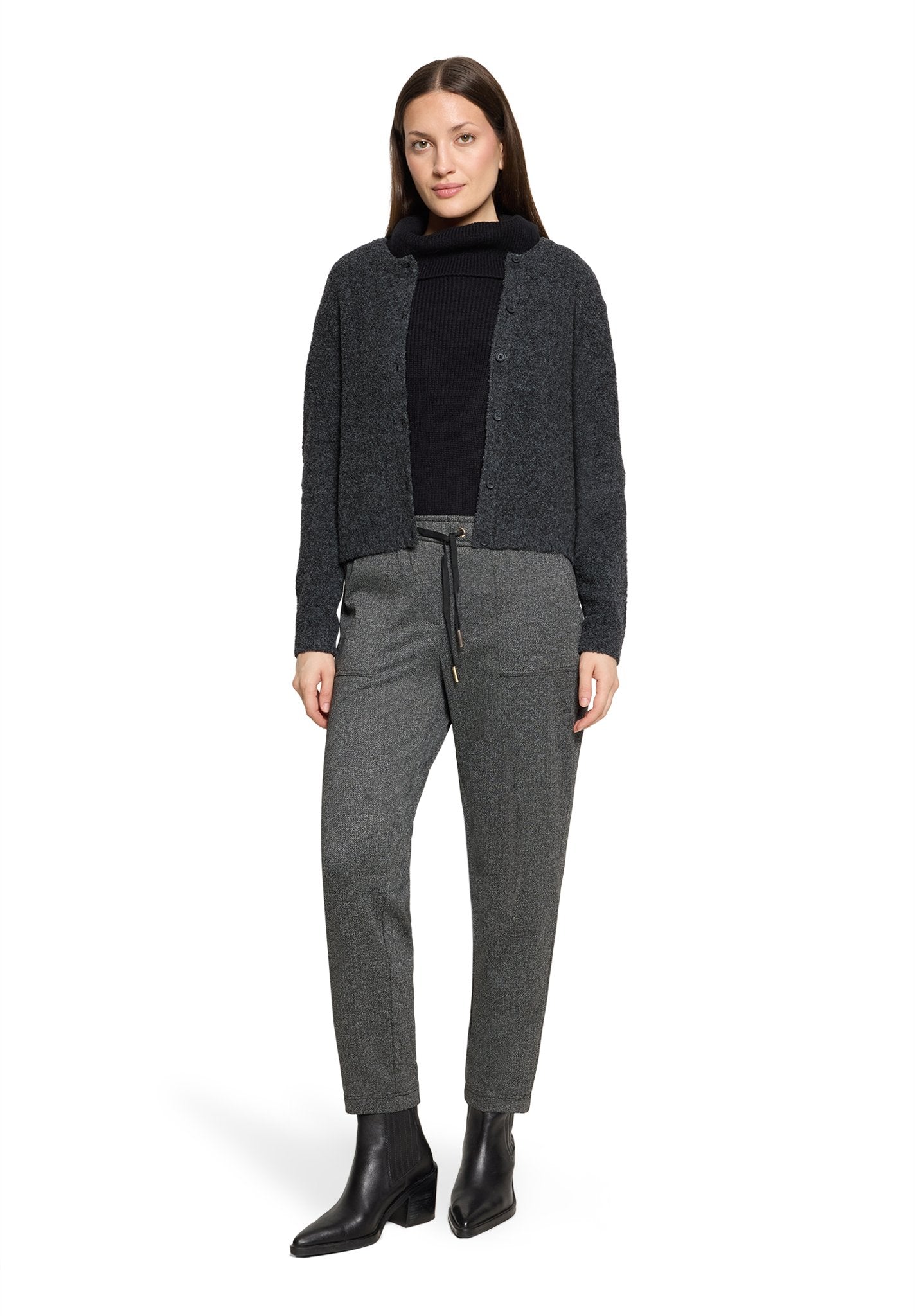 Betty & Co Damen Strickjacken Dark Grey Melan