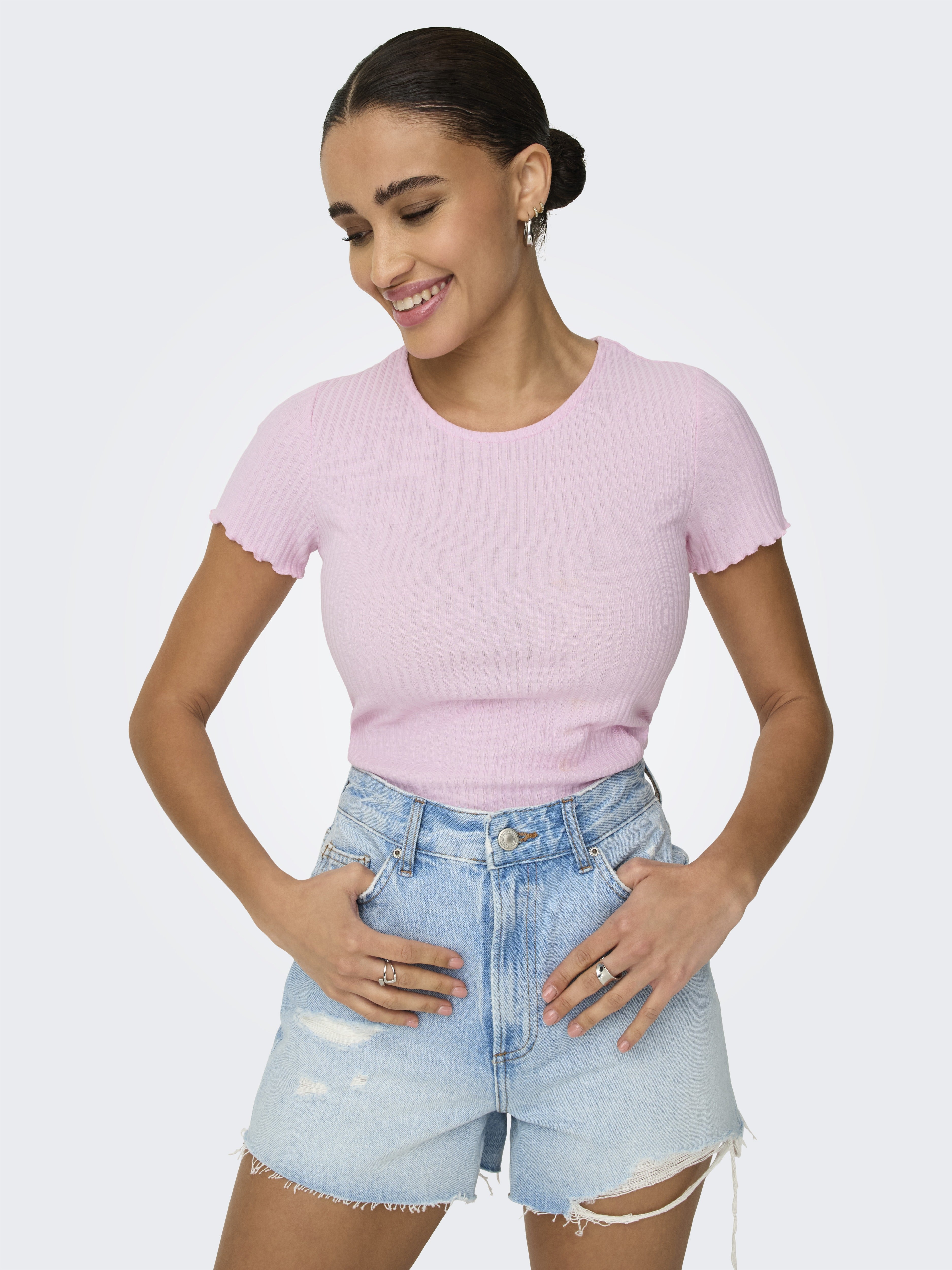 only Damen T-Shirts Pink Lady