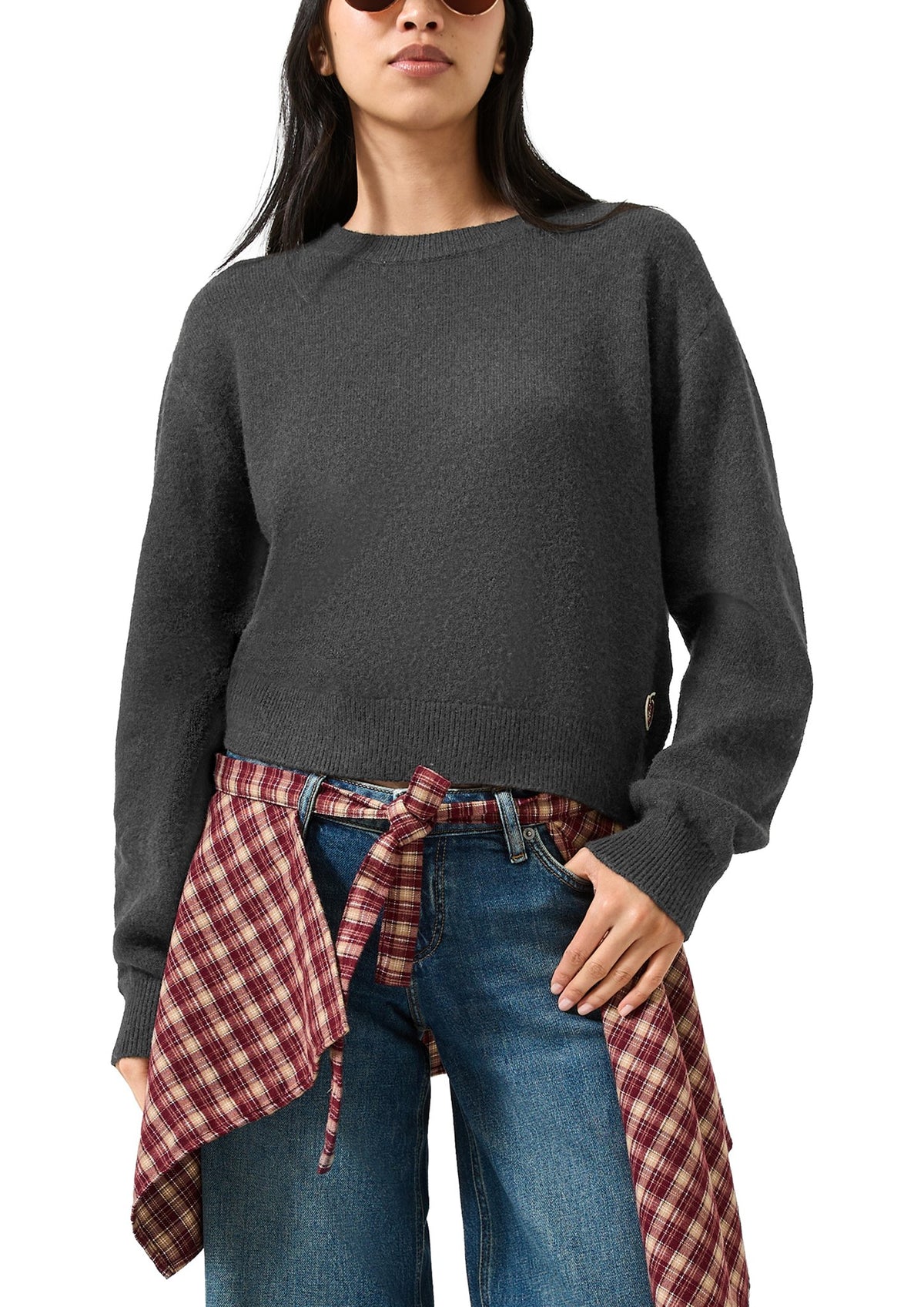 QS by S.Oliver Damen Pullover W Grey/Black