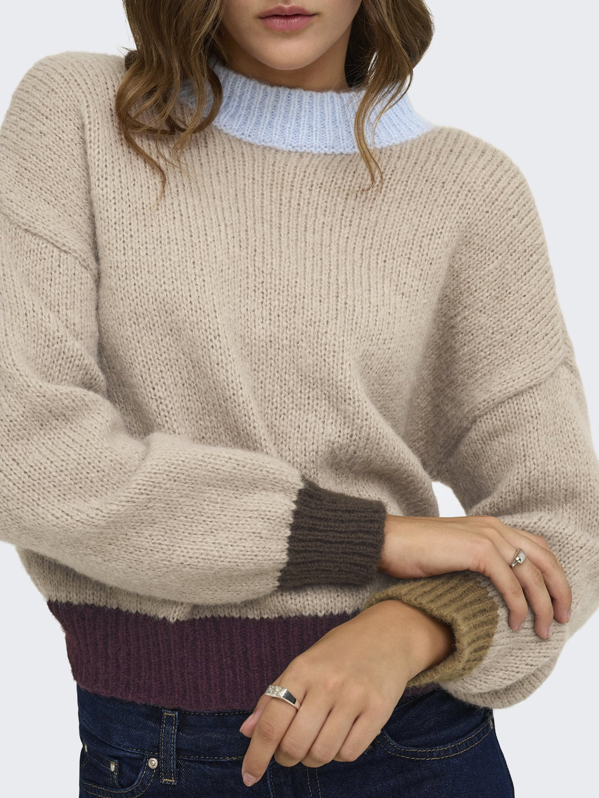 Only Damen Pullover Cashmere Blue/C