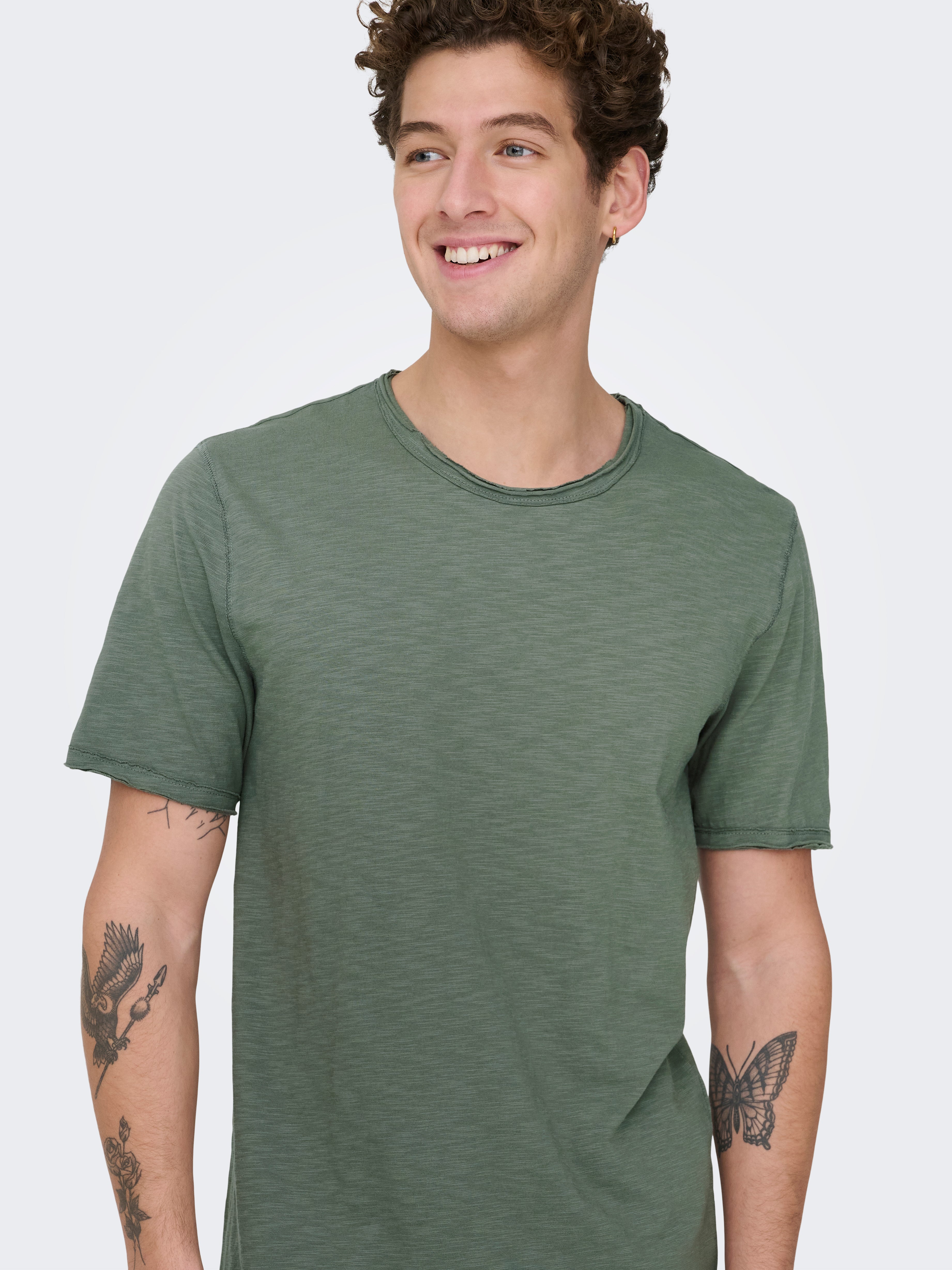 Only & Sons Herren T-Shirts kurz Castor Gray