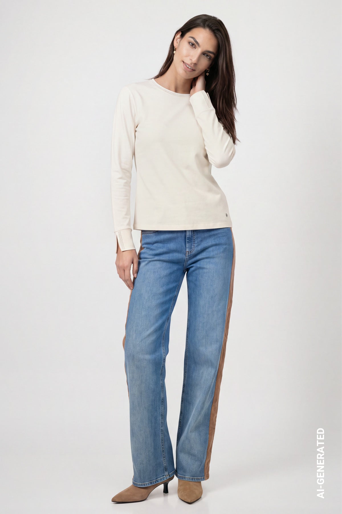Monari Damen T-Shirts  Antique Whi